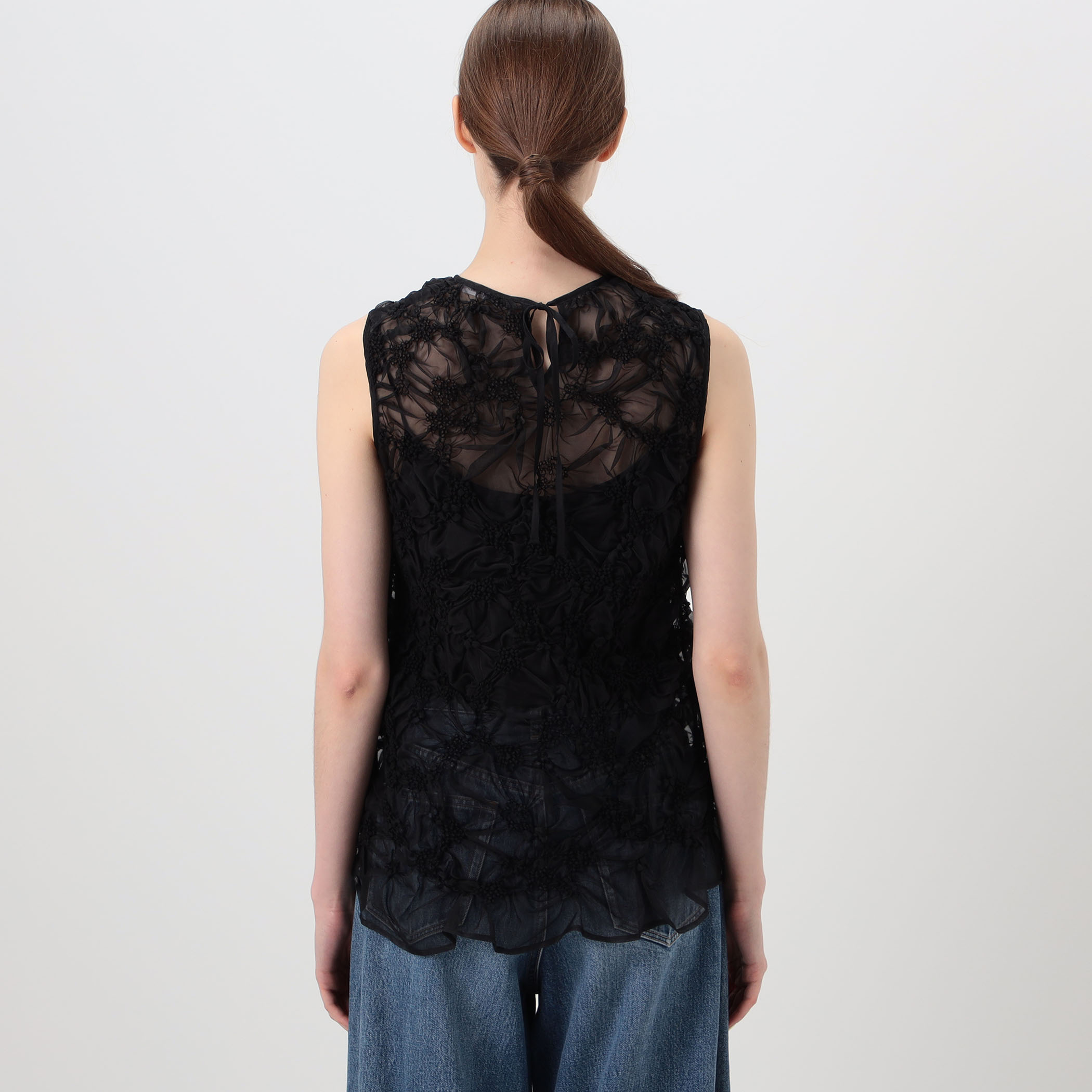 CECILIE BAHNSEN UTANIA TOP シアー スリーブレストップ 