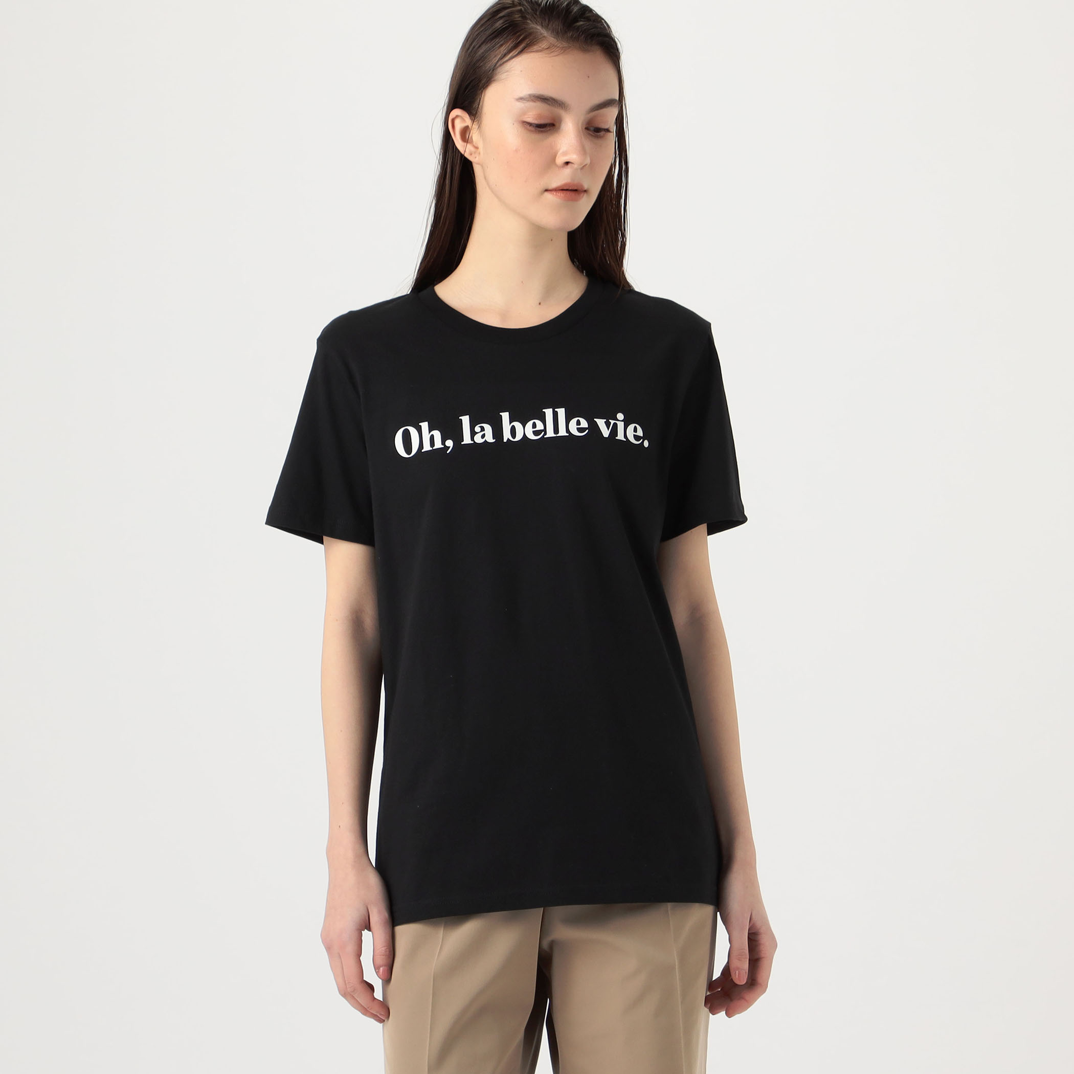 Les Petits Basics oh la belle vie. コットン プリントTシャツ