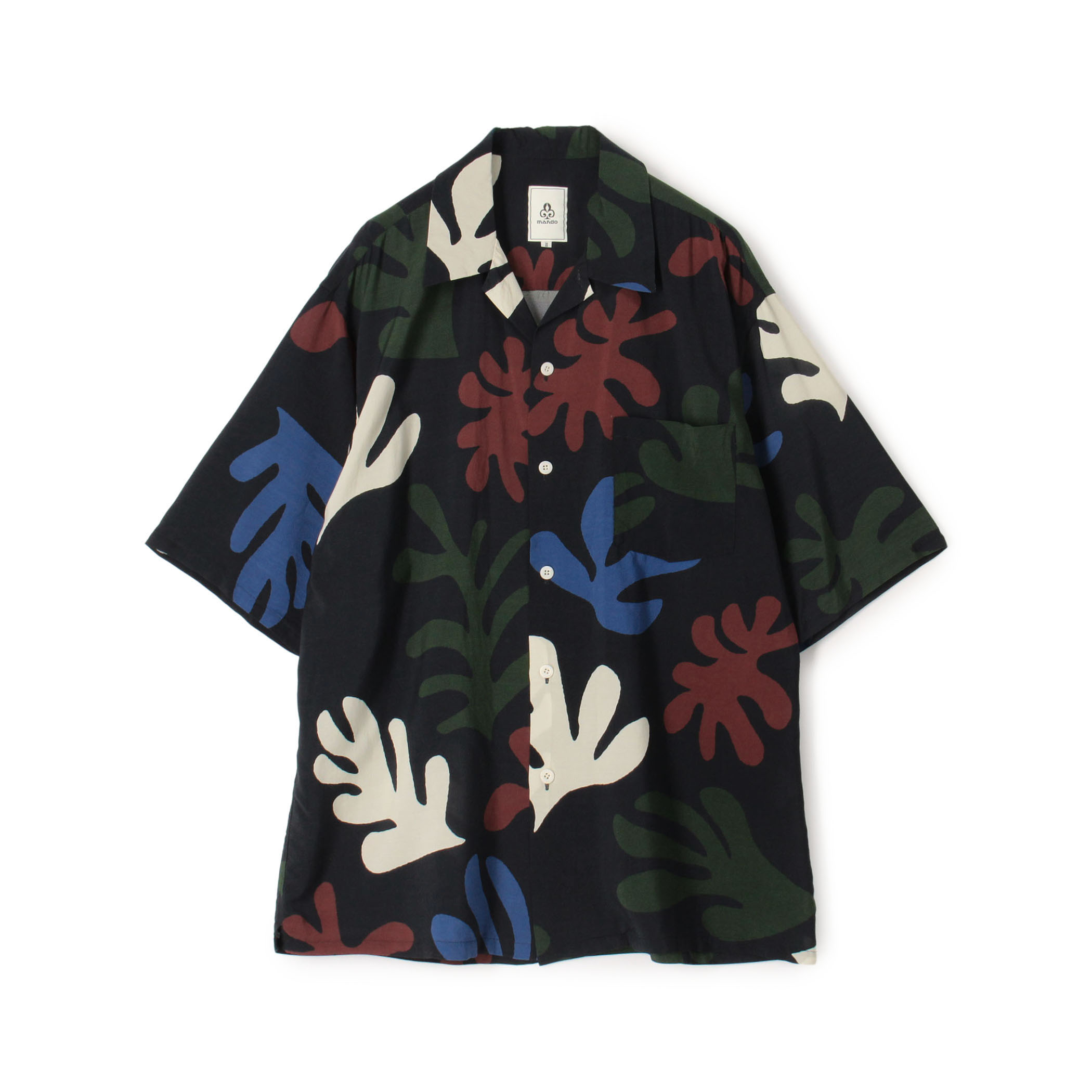 mando キュプラレーヨン ハーフスリーブ オープンカラーシャツ