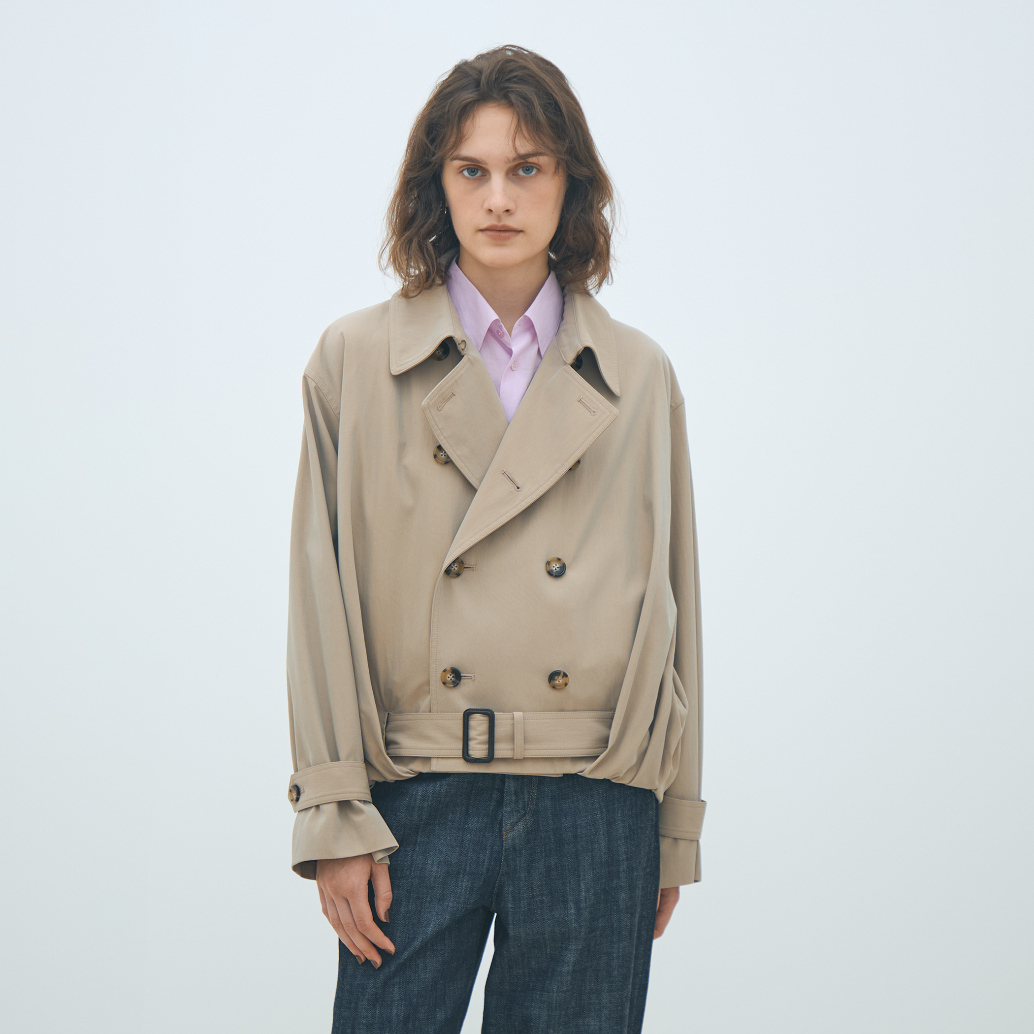macphee コットンナイロンシャンブレー ケープコート トゥモローランドMACPHEE コットンナイロンシャンブレー ケープコート