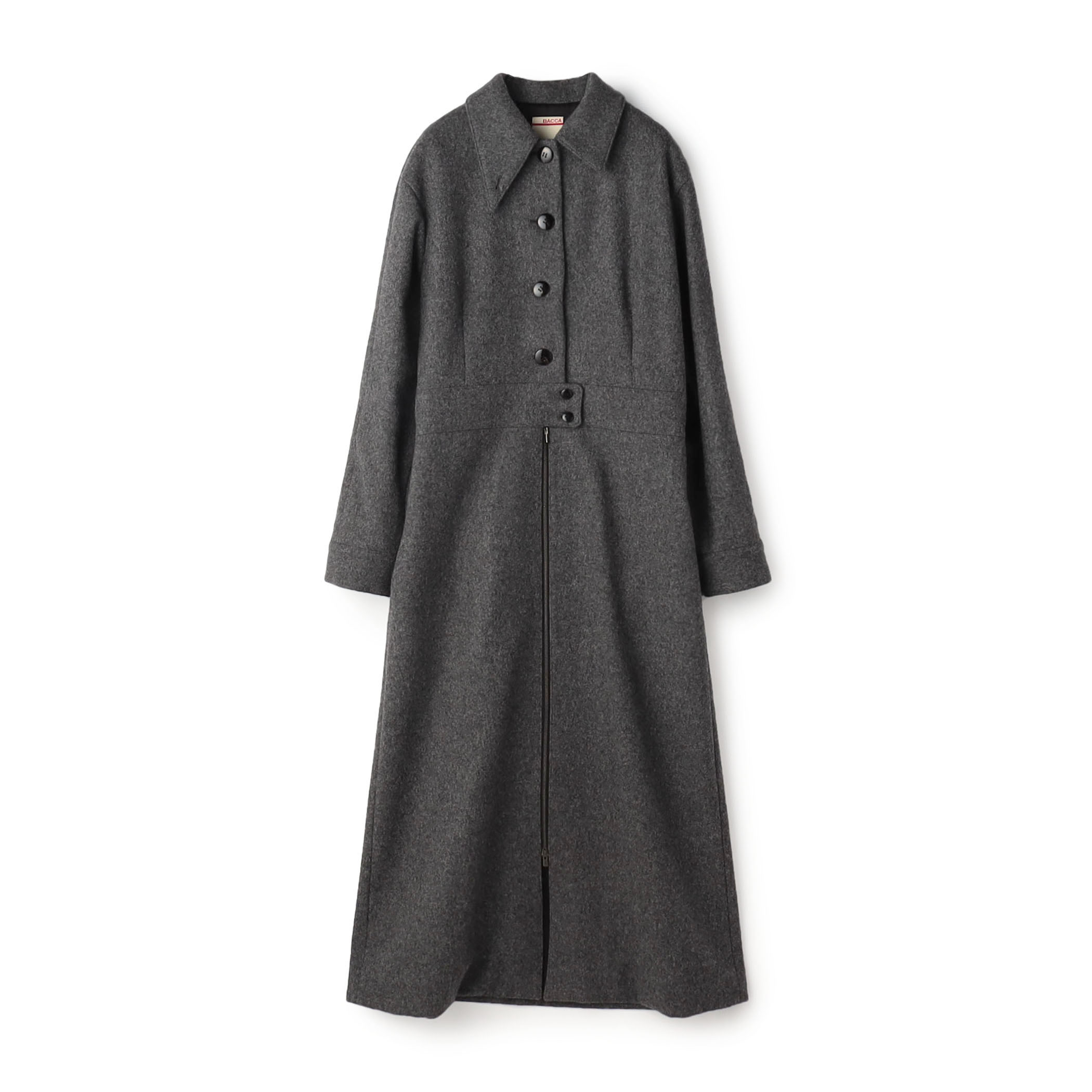ウールメルトン ワンピースロングコート
