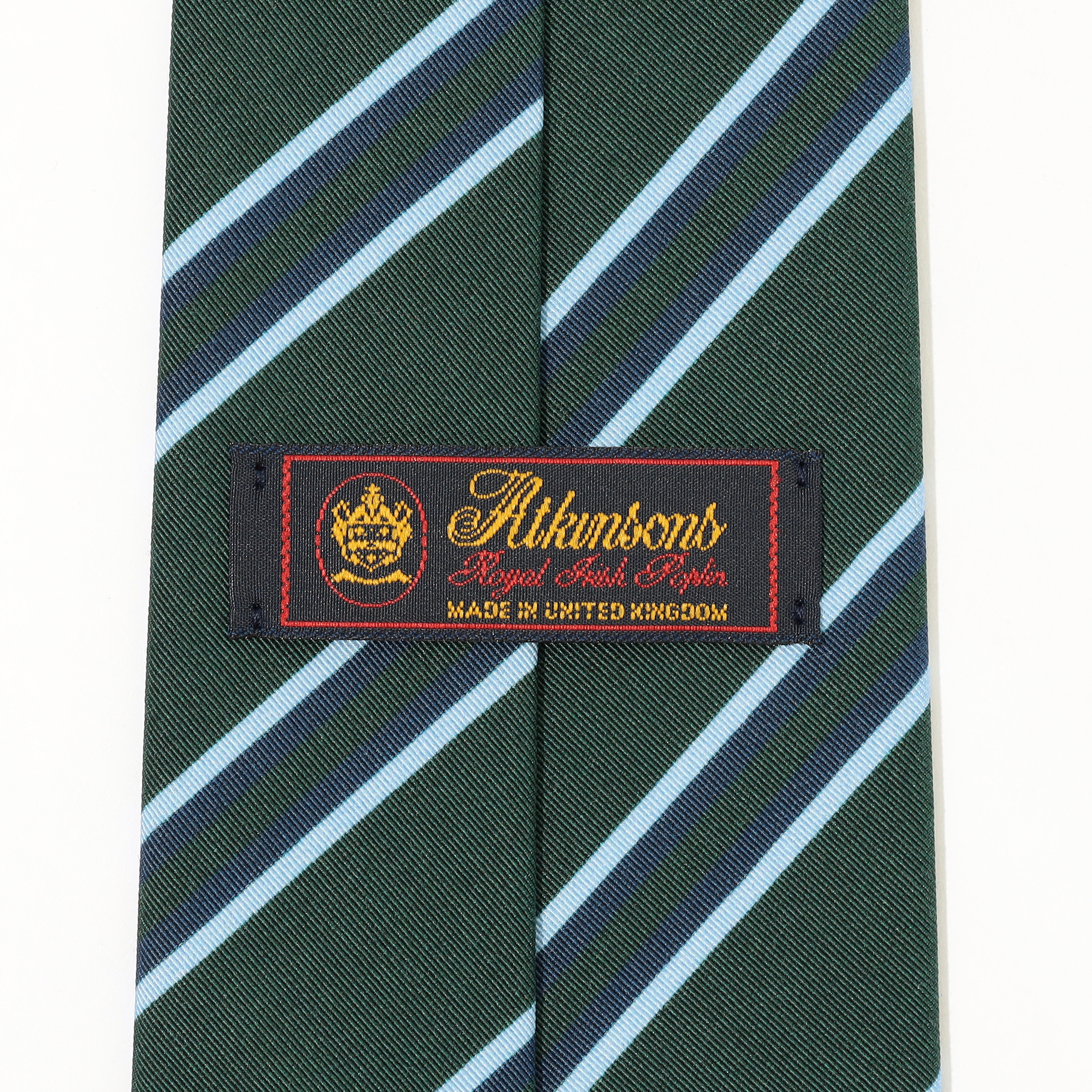 Atkinsons アイリッシュポプリン レジメンタルストライプネクタイ