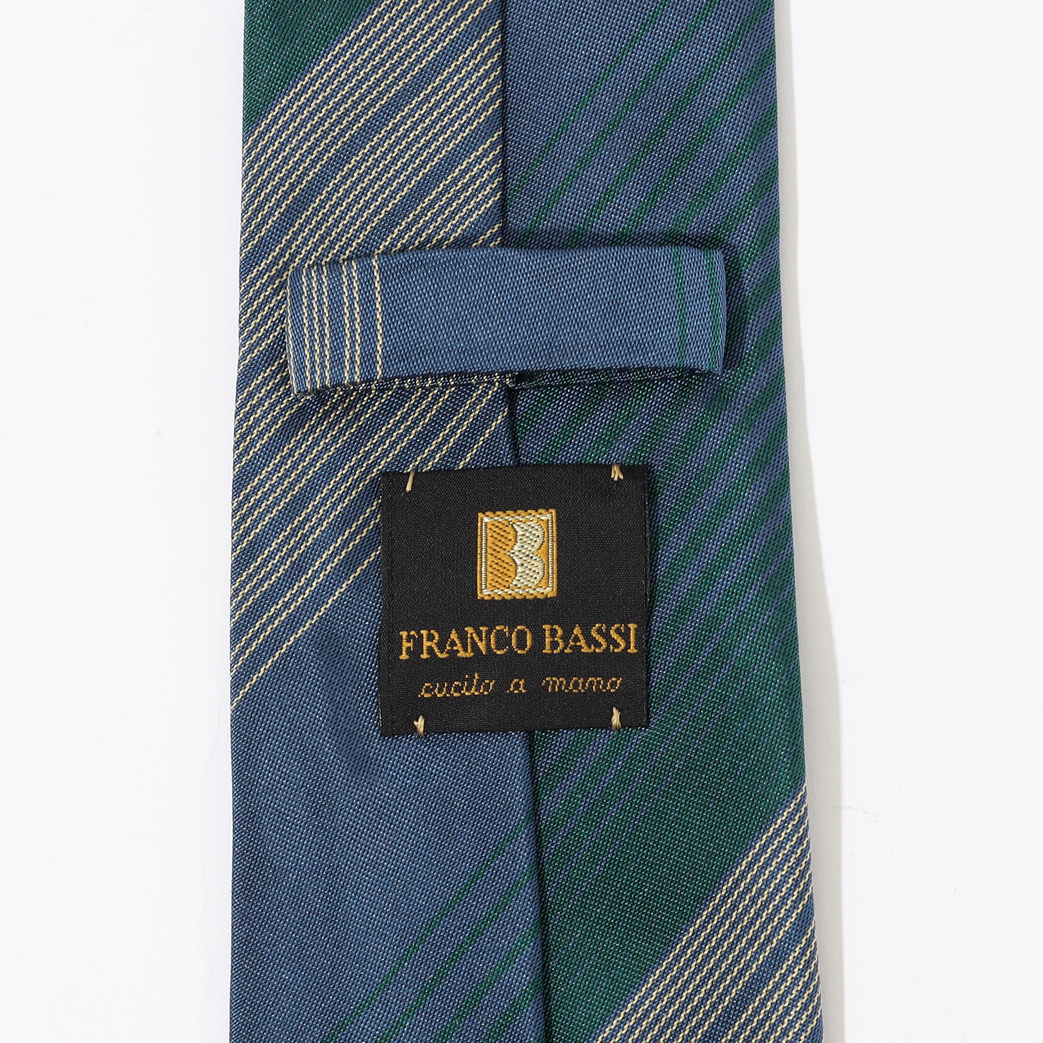 FRANCO BASSI シルク レジメンタルストライプネクタイ