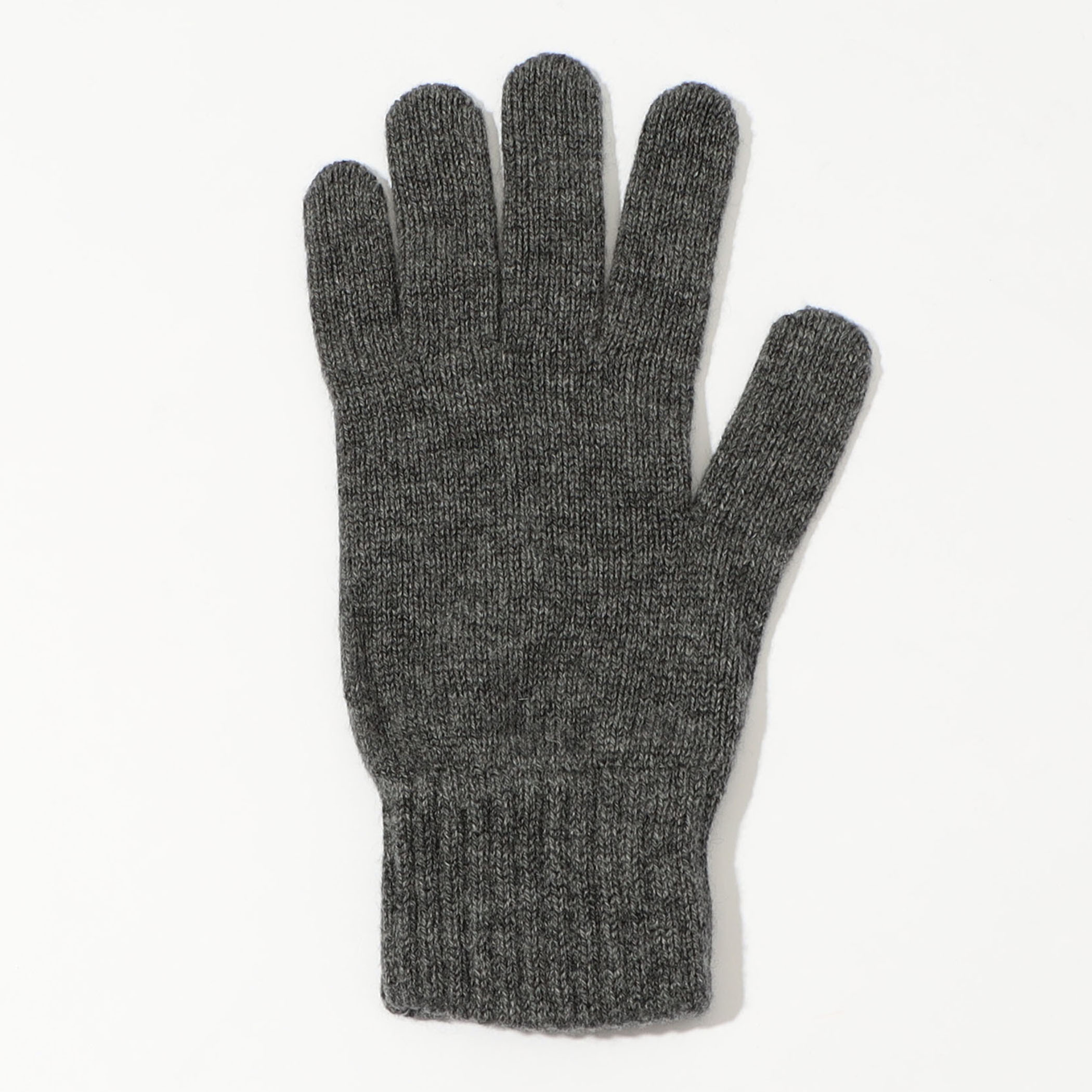 Johnstons of Elgin カシミヤ リブニット グローブ