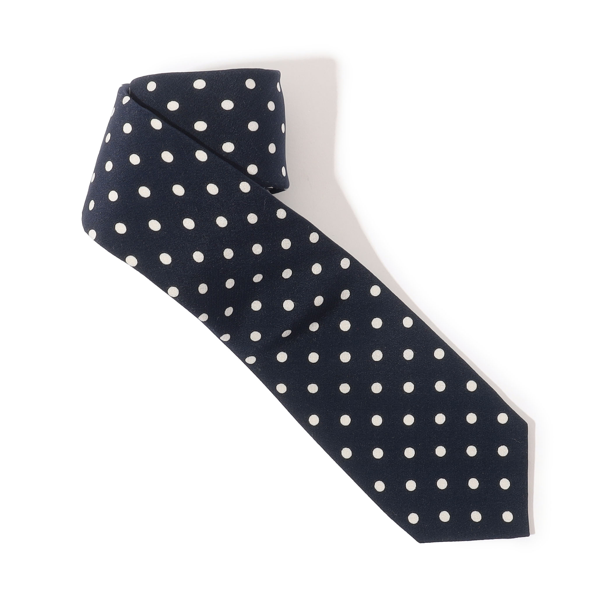 MAISON et VOYAGE シルクプリント 4mmドット ナロータイ