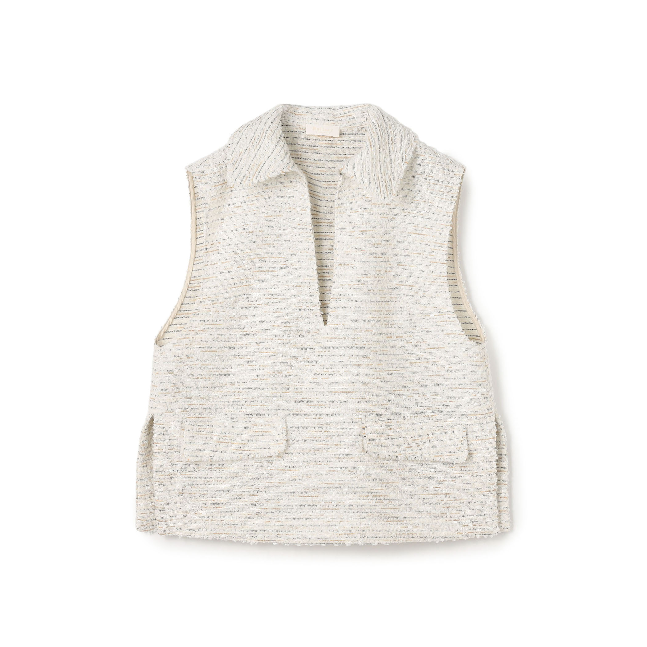 フリンジヤーンツイード プルオーバーベスト