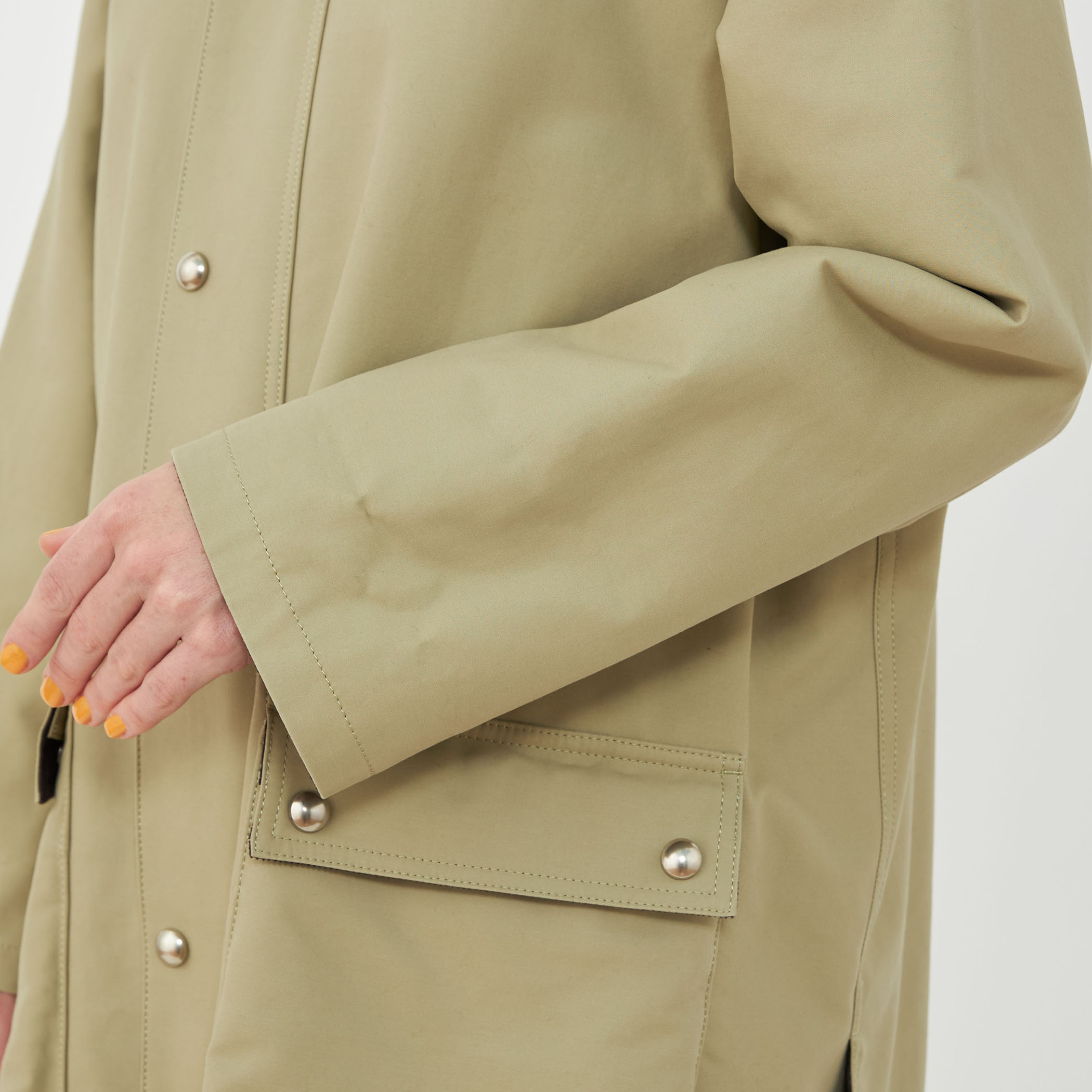 ピーチオイルダブルクロス ステンカラーショートコート