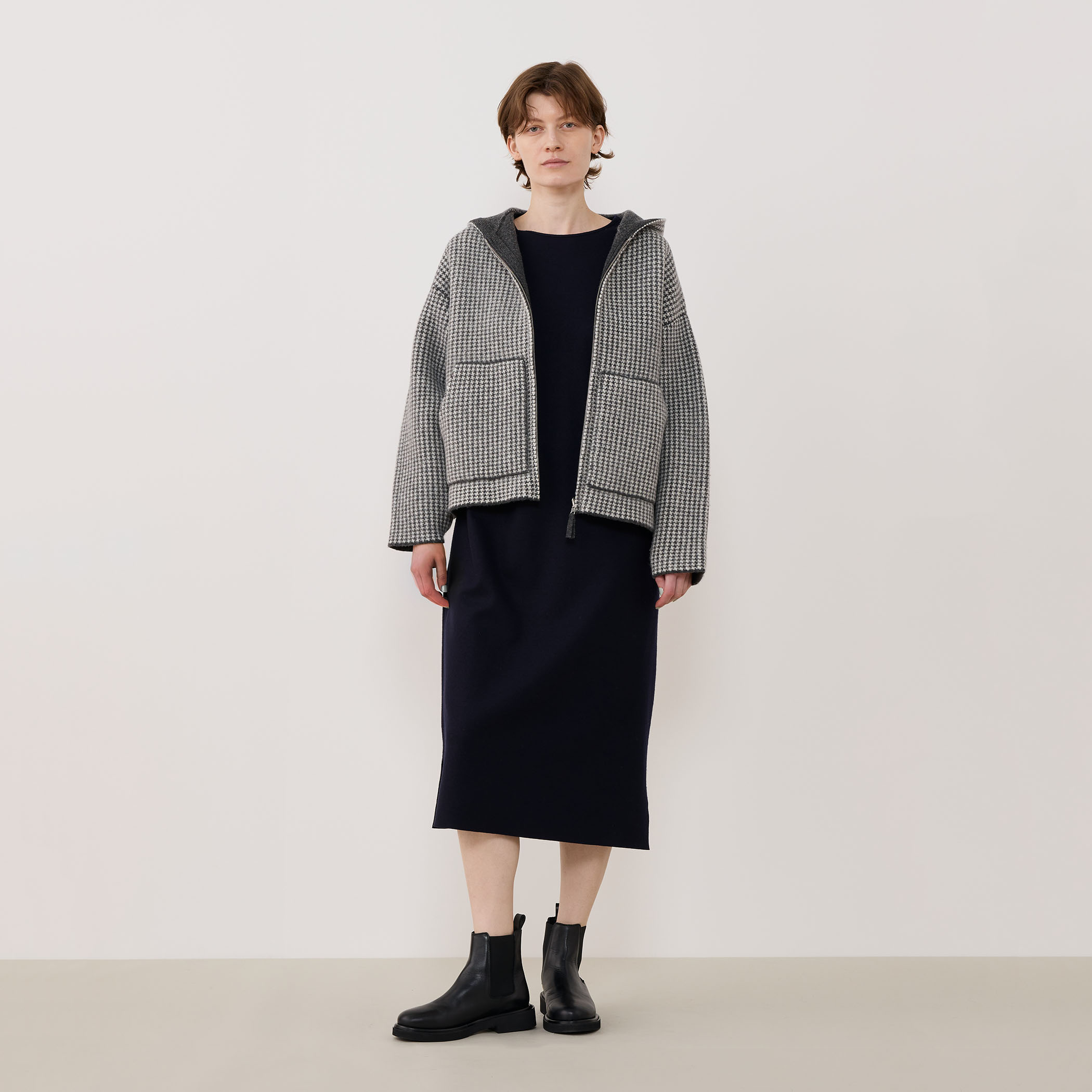 オーストラリアンラムズウールダブルフェイス ジップアップブルゾン