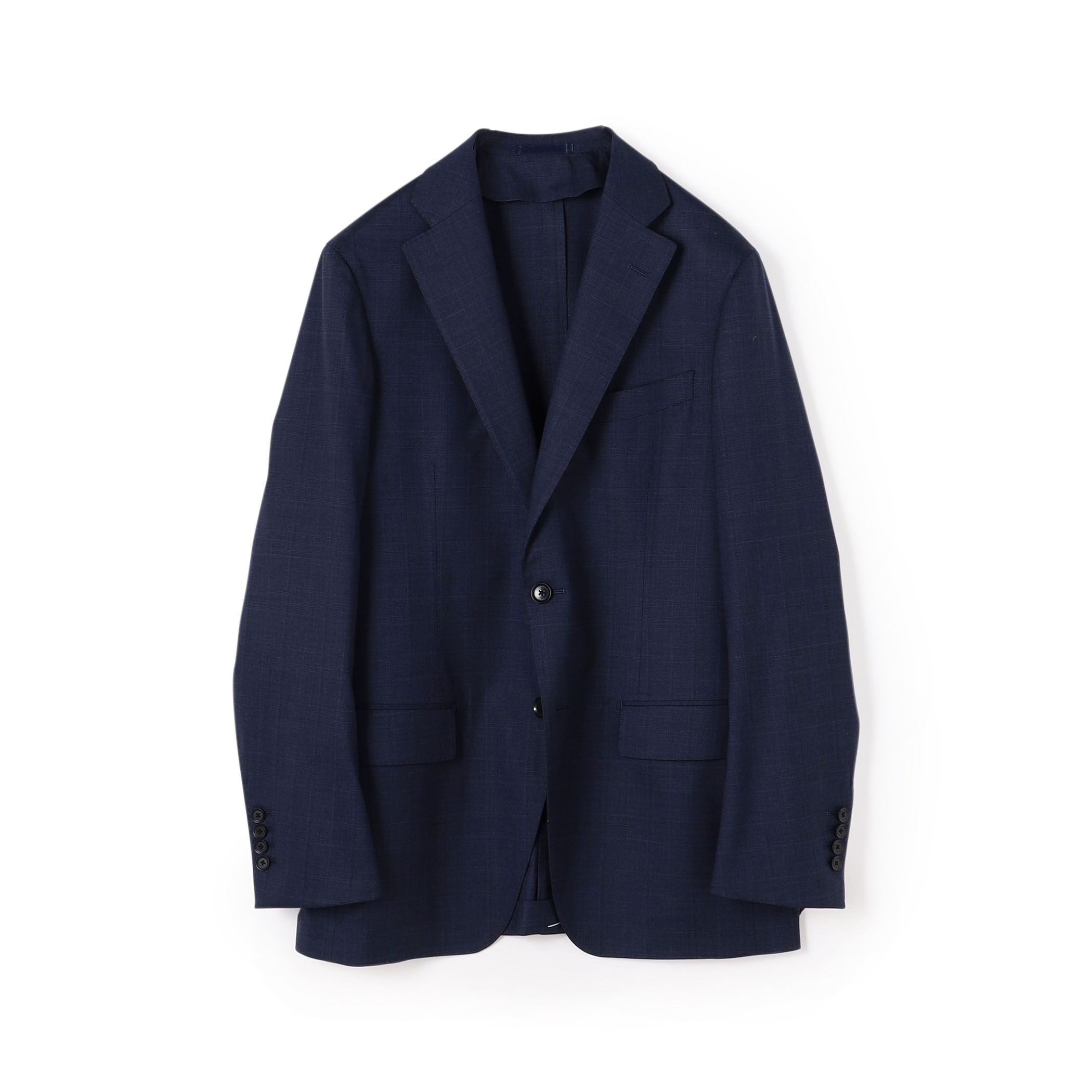 ウールシルクポリウレタン シングルブレステッド2Bジャケット MOOVING
