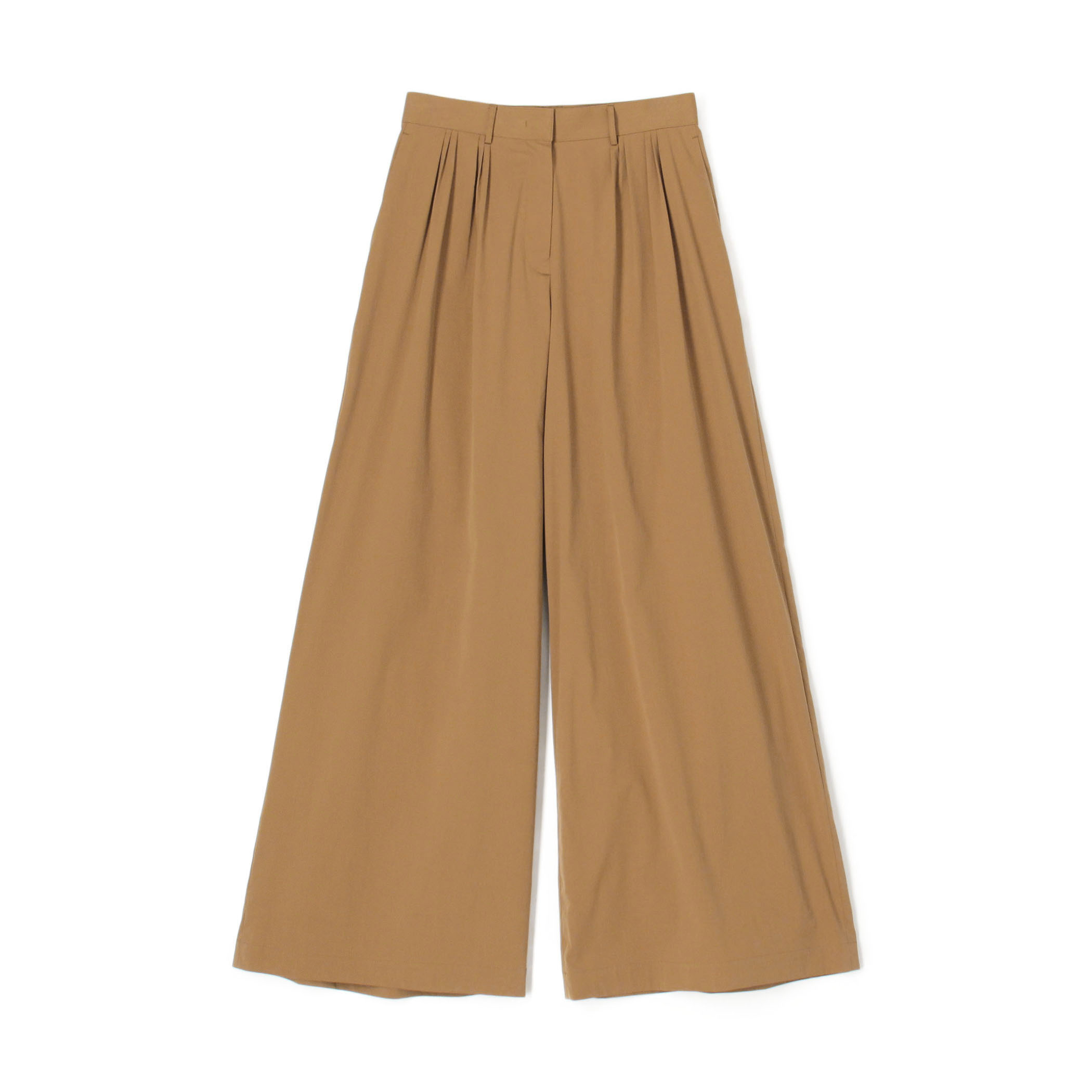 【WEB先行予約】コットンストレッチポプリン タックワイドパンツ