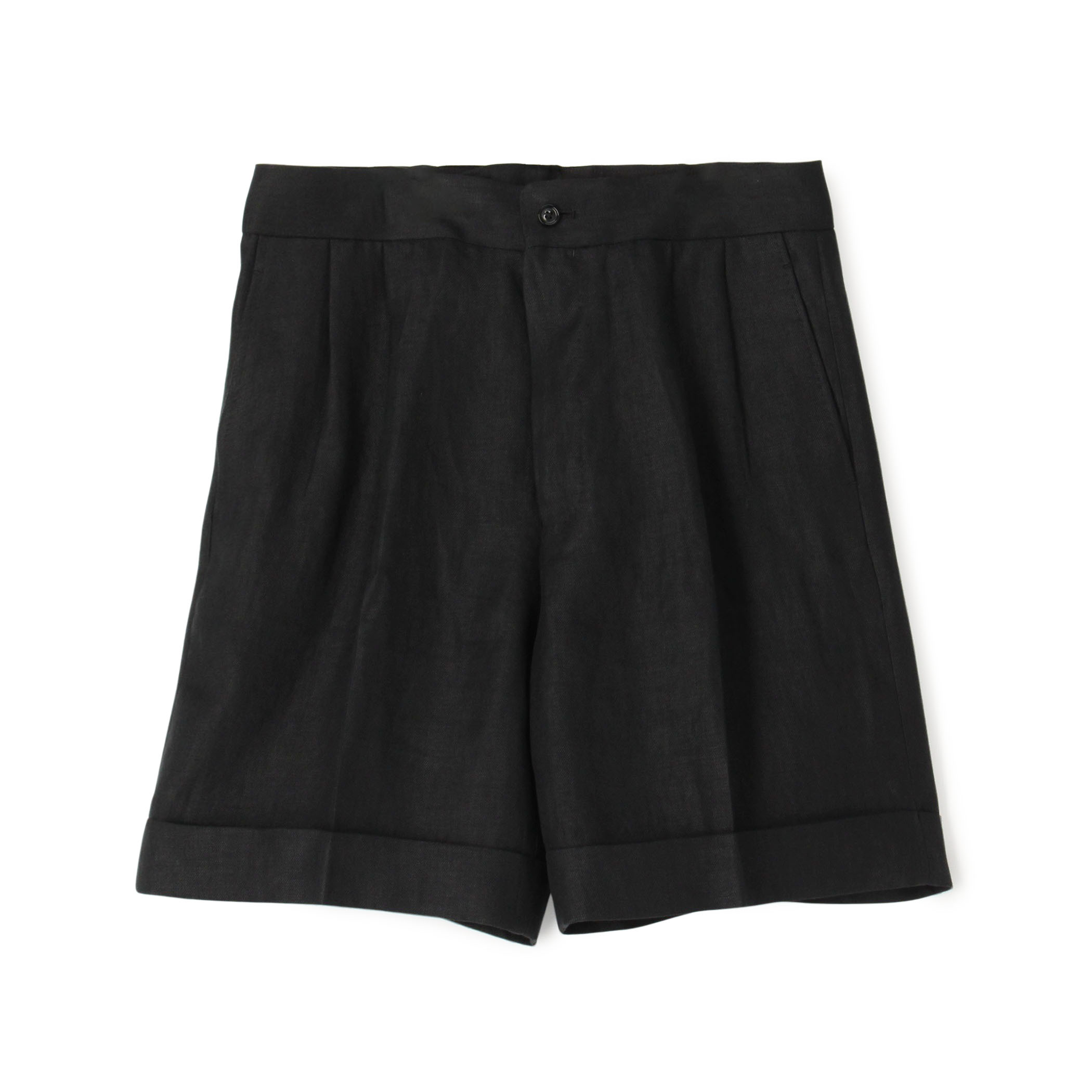 フレンチリネン バックベルト ショートパンツ