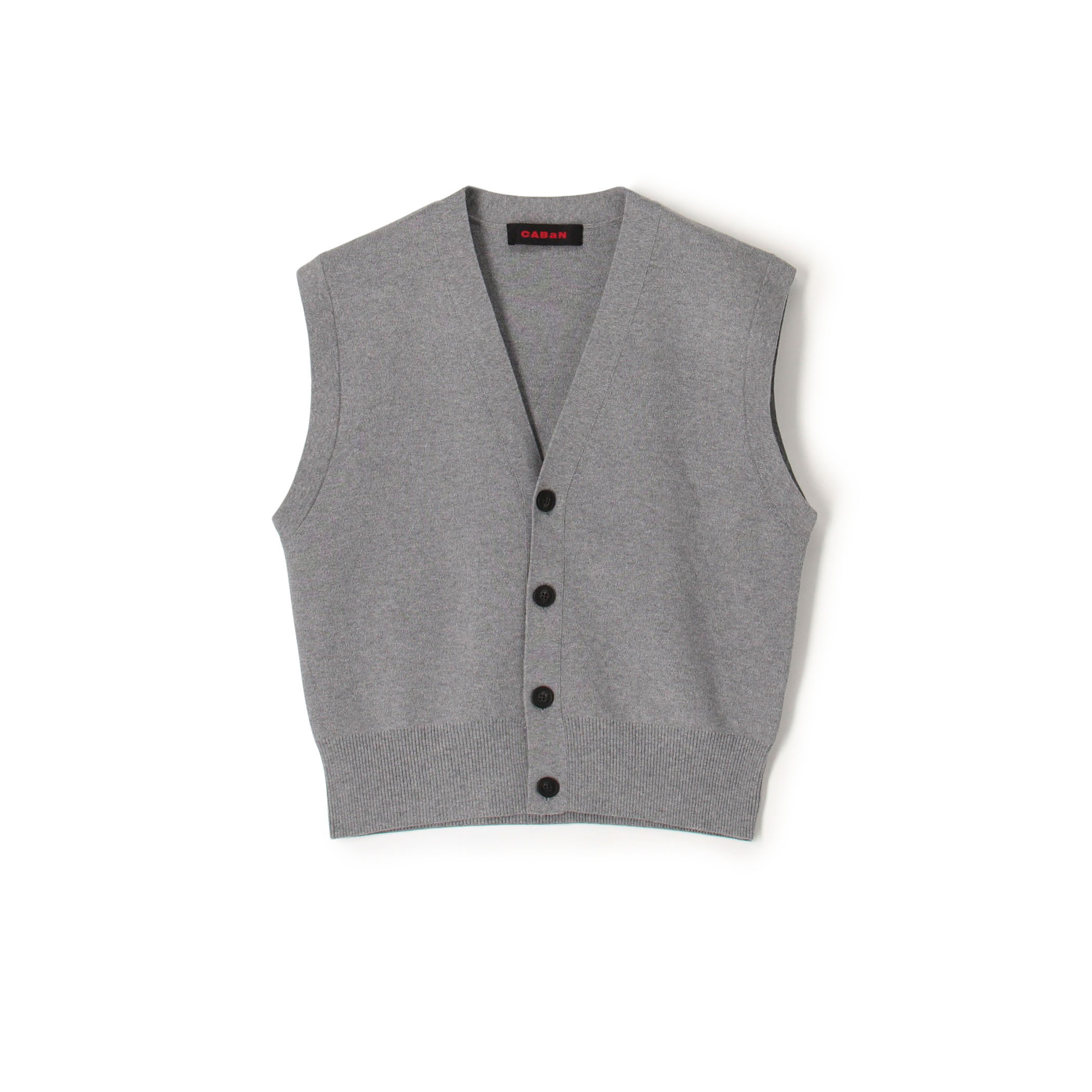 コットンカシミヤ Vネックドロップショルダーベスト