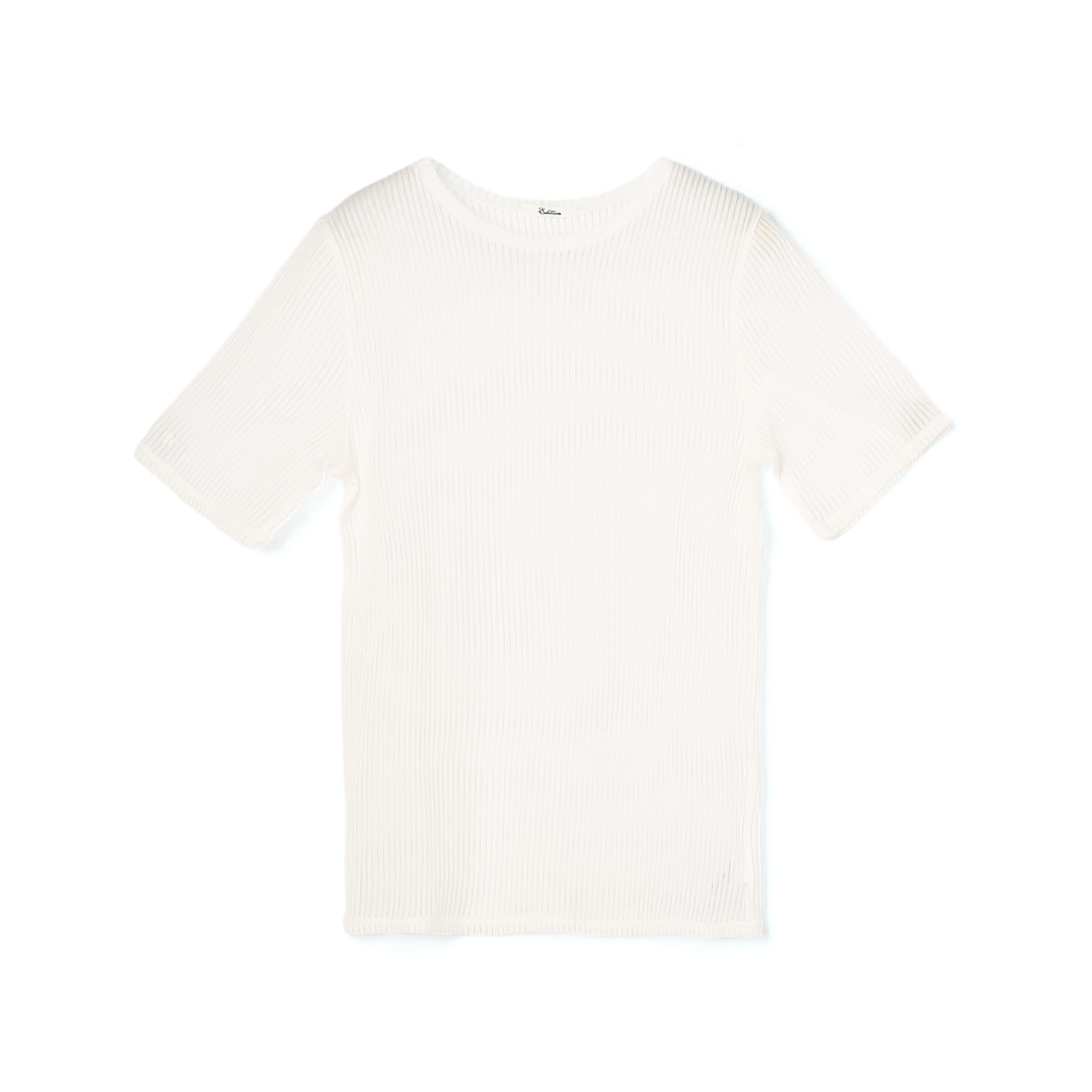 シアーストライプ ハーフスリーブトップス