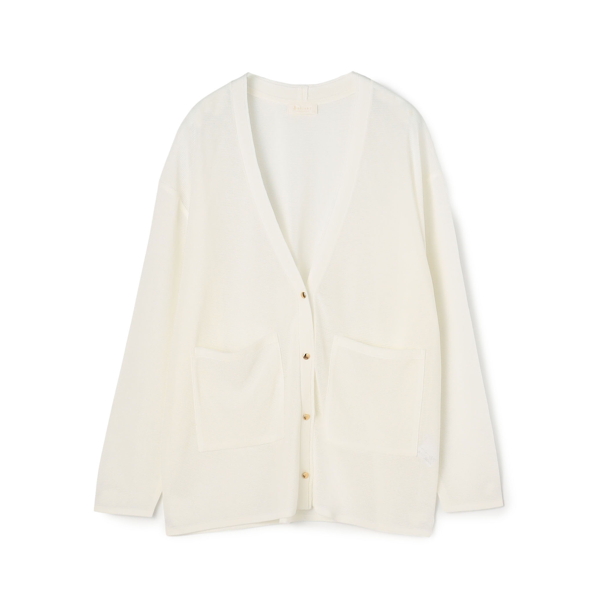 ダブルカバーコットンナイロン Vネックカーディガン