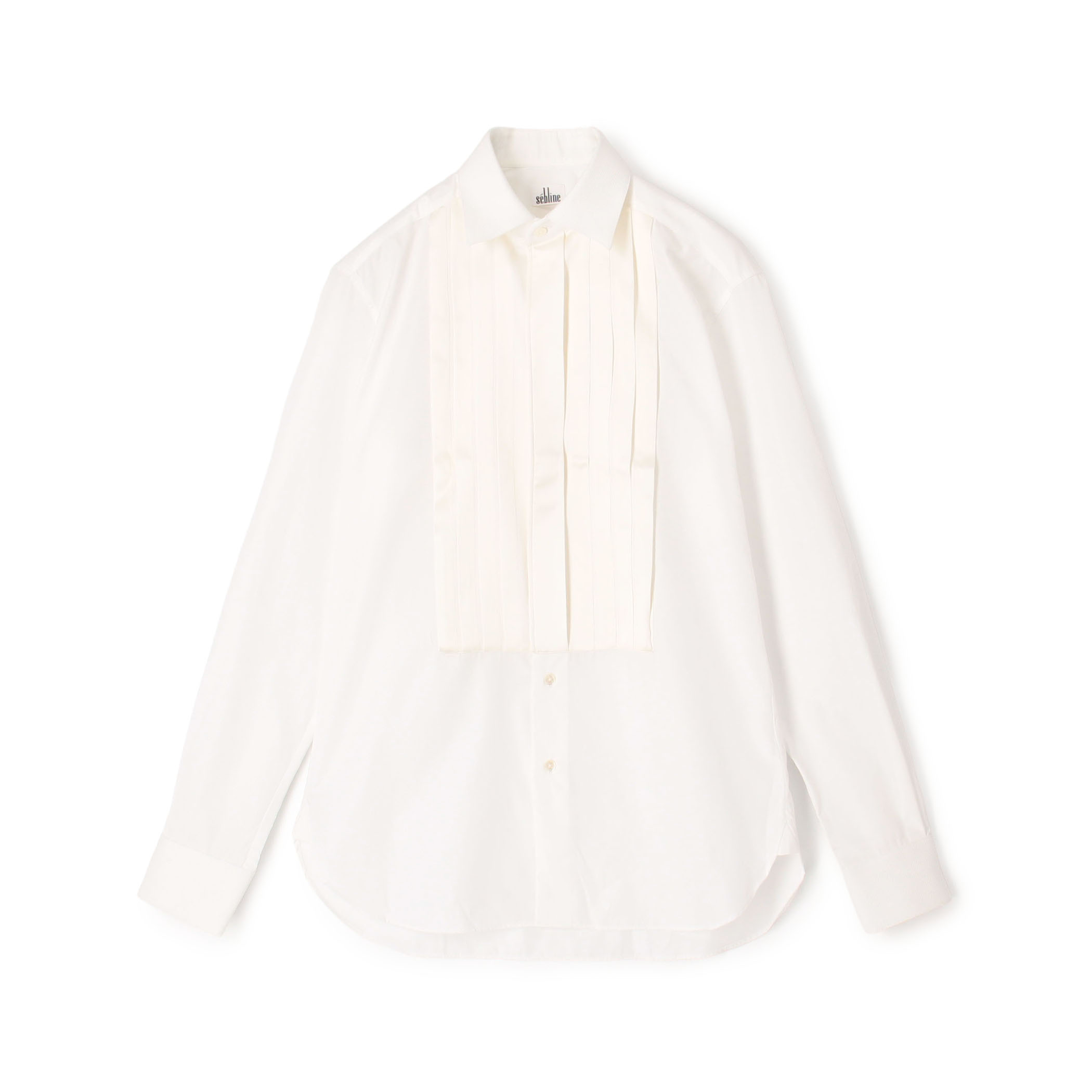 Sebline PLEATED SMORKING SHIRT コットン ブザムシャツ