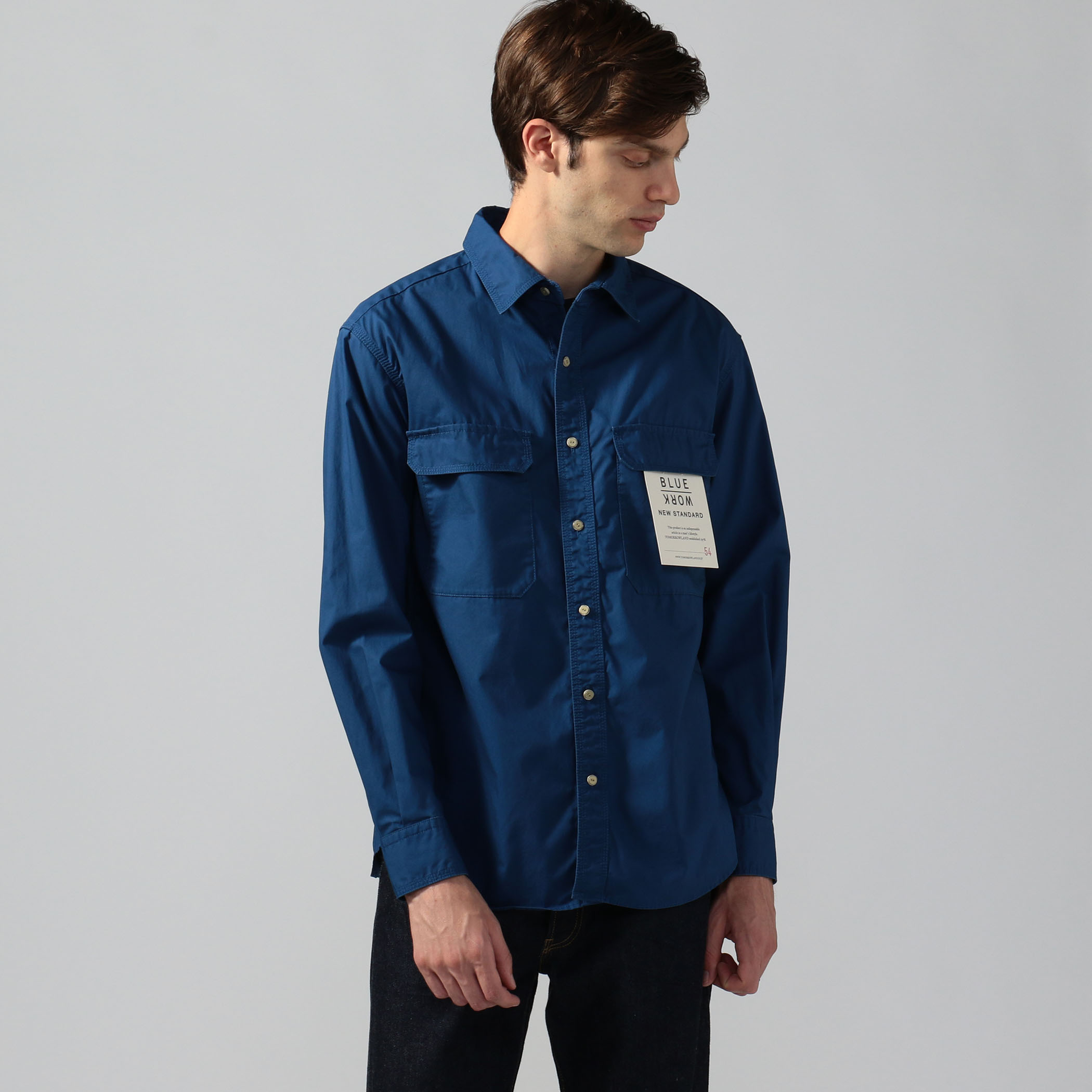 50s Elleco POPLIN ワークシャツ ポプリンコットン ブルー 買取り実績