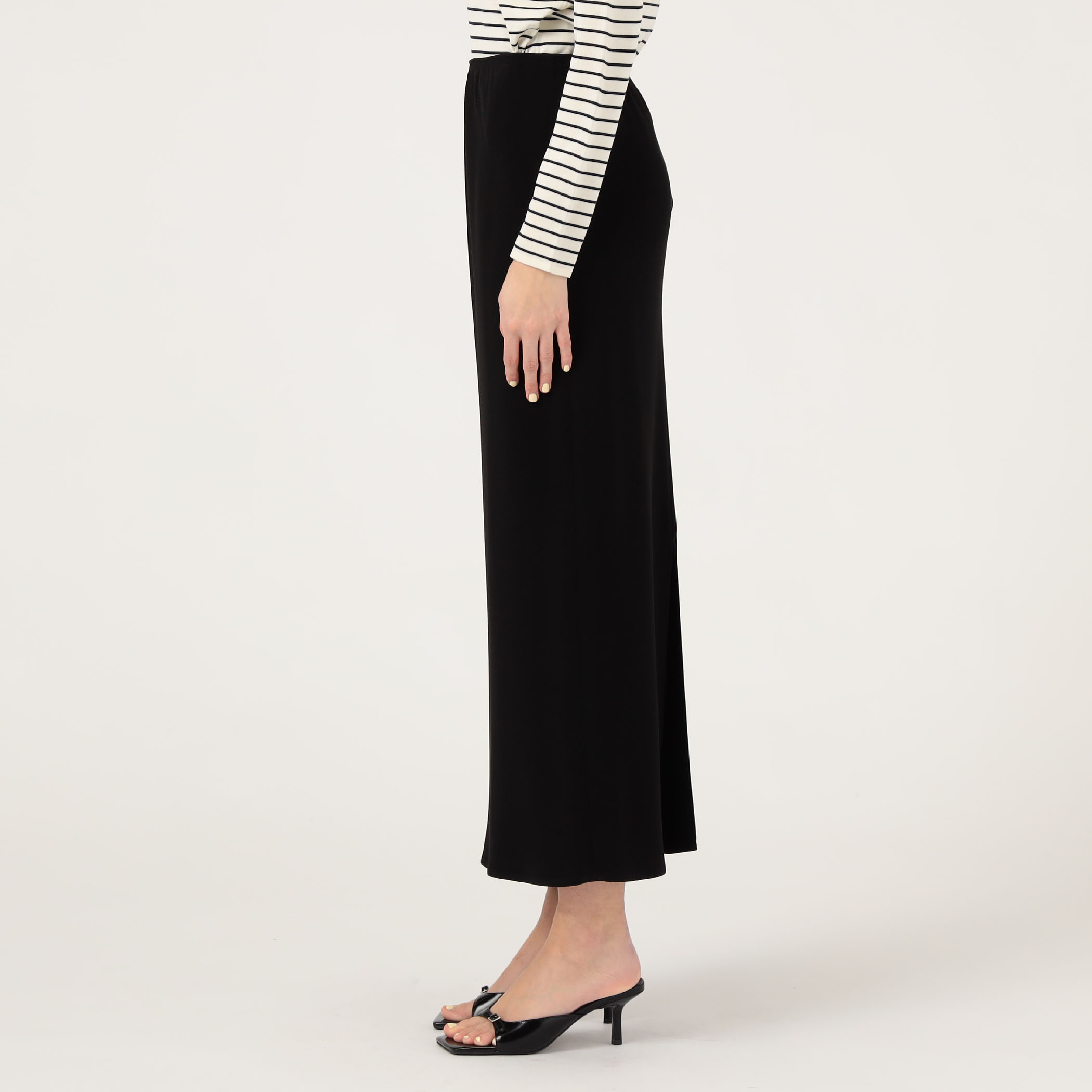 デプレ 25SS ライトダブルクロス エラスティックストレートスカート M 白 ライトダブルクロス エラスティックストレートスカート