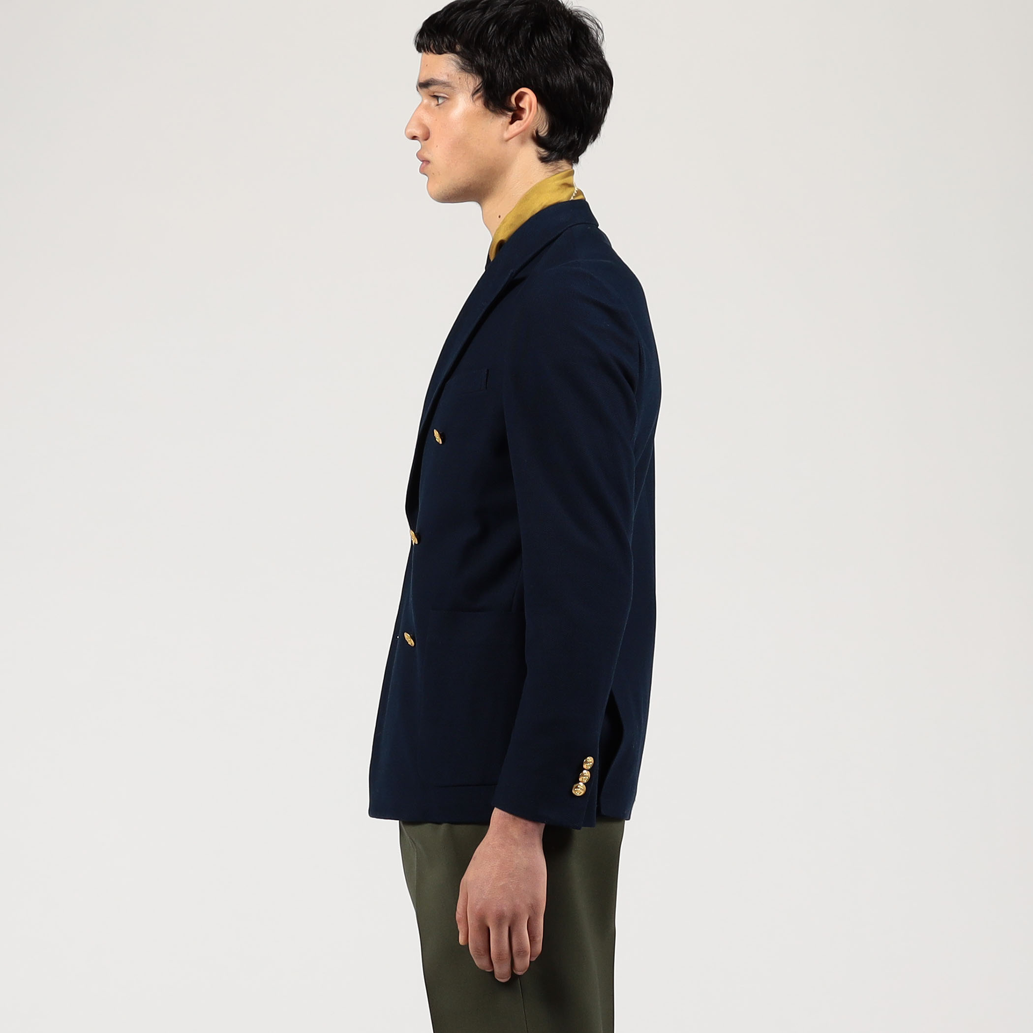 □コットンダブルニット ダブルブレステッド6Bブレザー DONDY