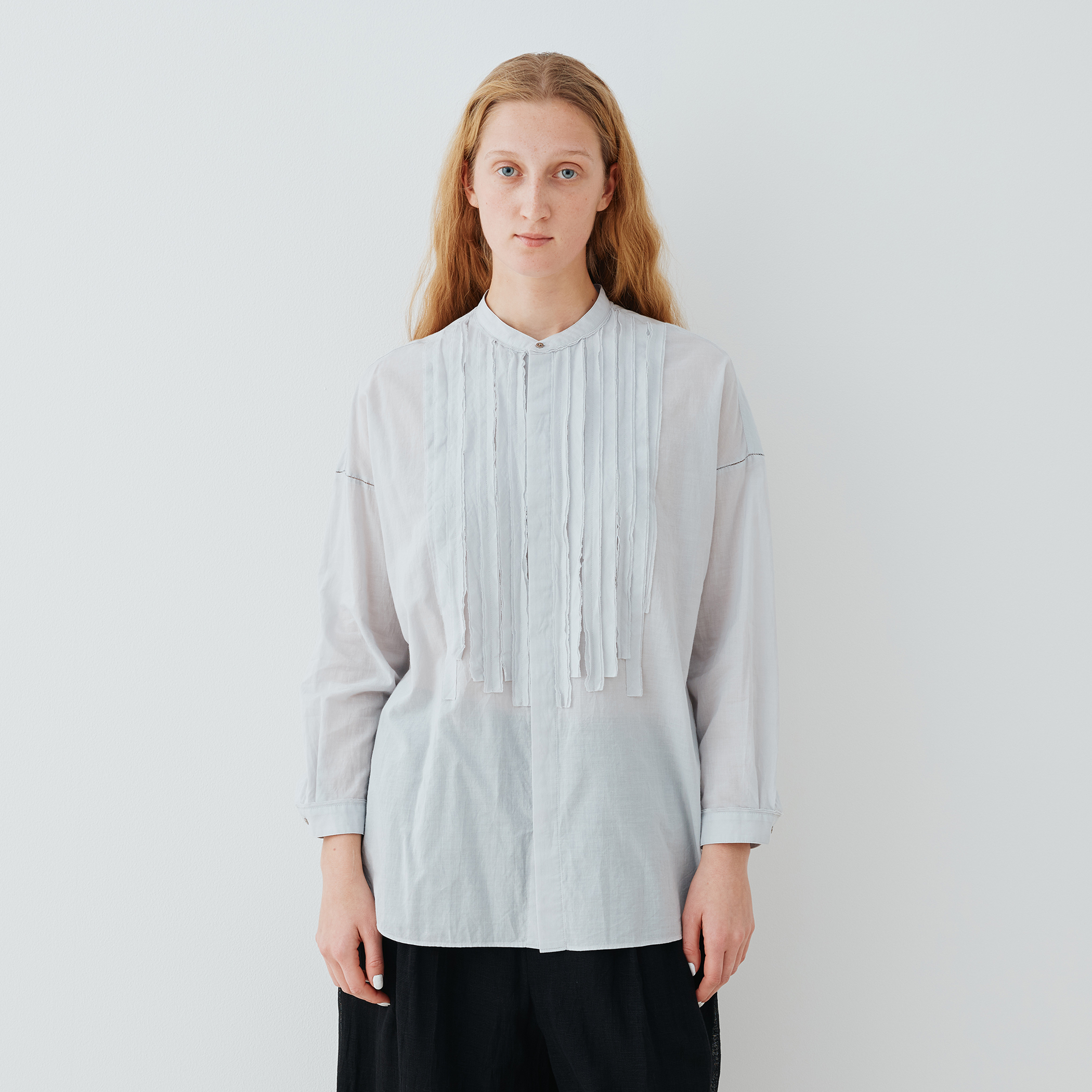 美品 ギャルリーヴィー 定価2.6万 バンドカラー ブザムシャツ ロングシャツ 美品 ギャルリーヴィー 定価2.6万 バンドカラー ブザムシャツ