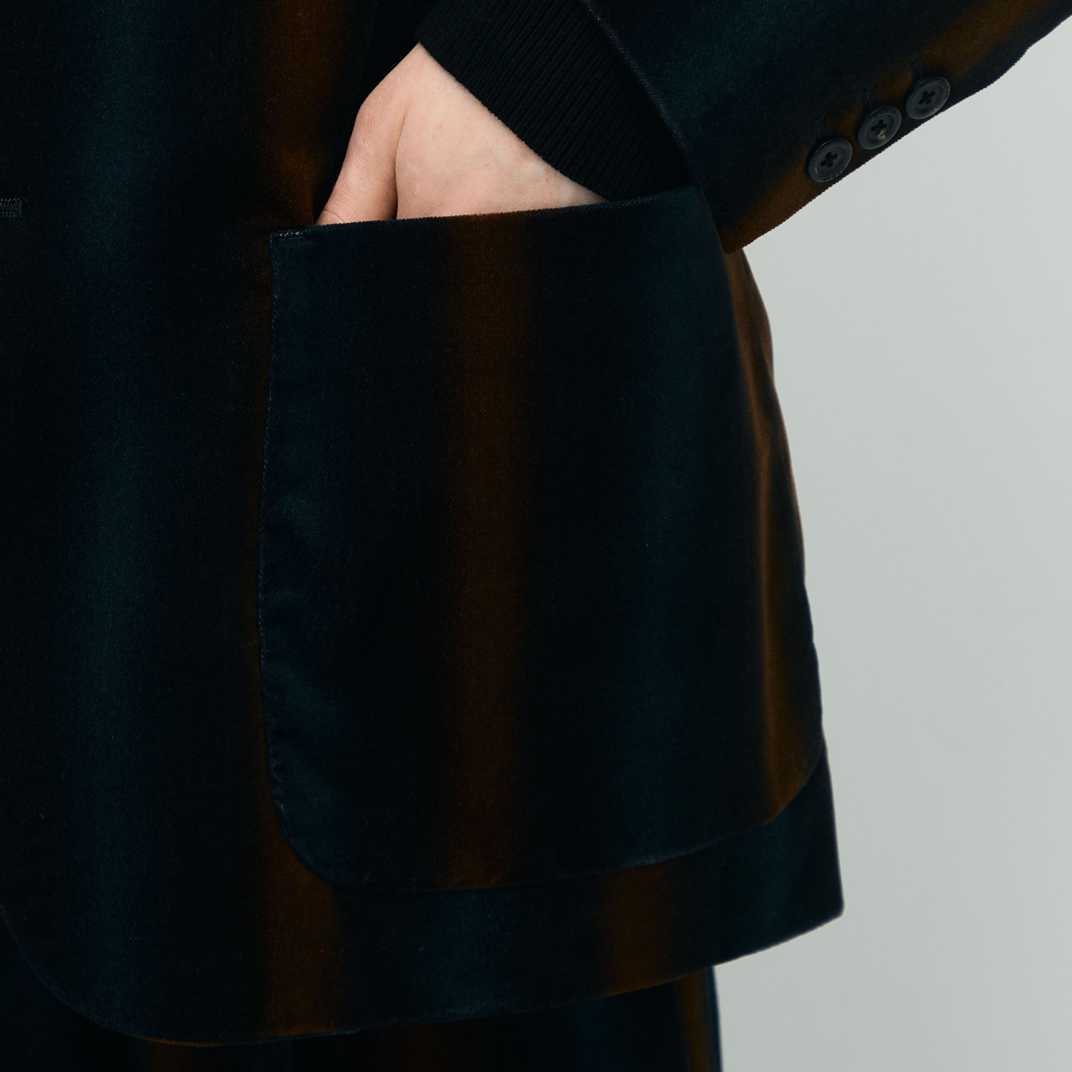 caban ベロアジャケット CABaN ベロア グラデーションストライプ テーラードジャケット