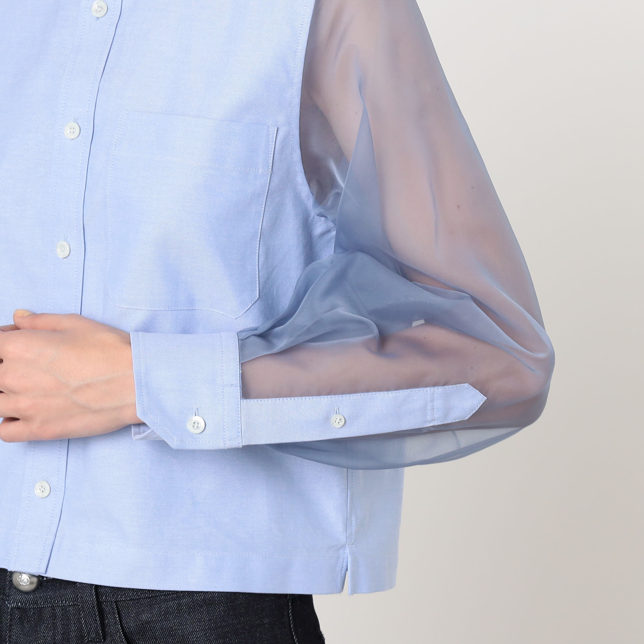 HYKE OXFORD SHEER/S SHIRT シアースリーブシャツ｜トゥモローランド