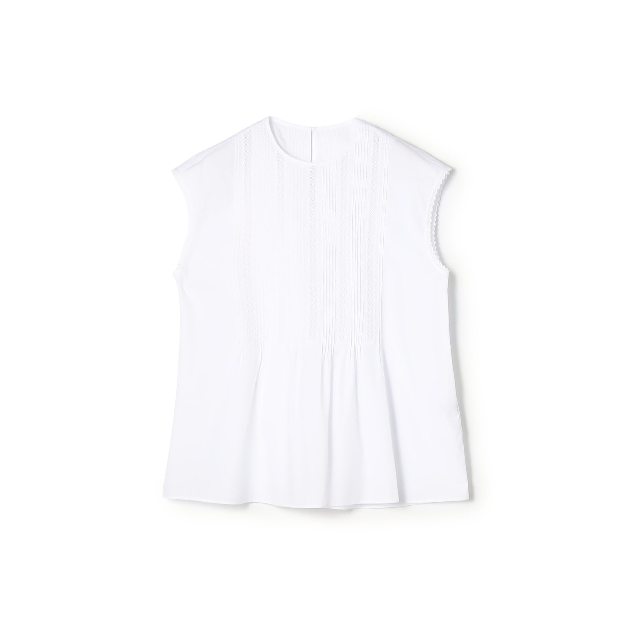 コットンコンビネーション ピンタックブラウス