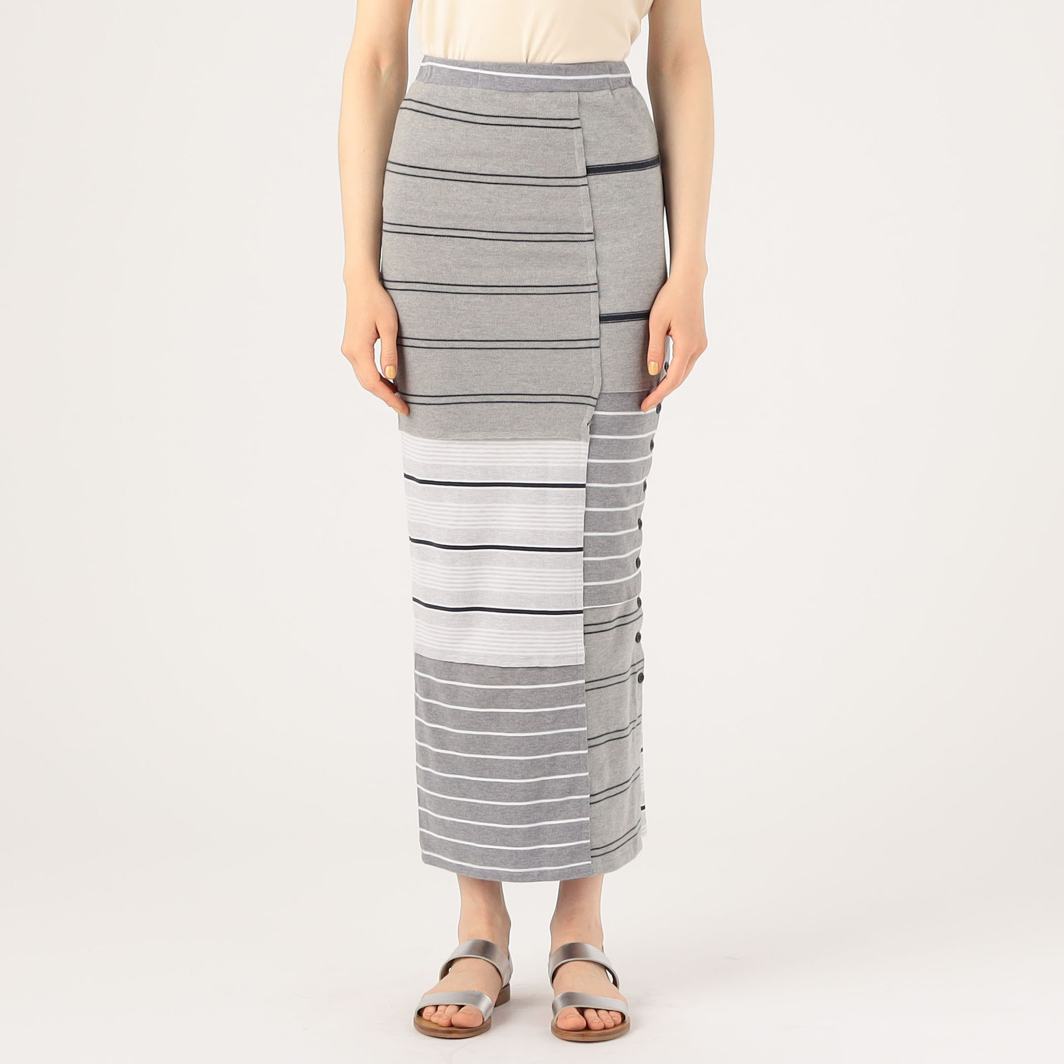 MALION vintage border slit long skirt｜トゥモローランド 公式通販