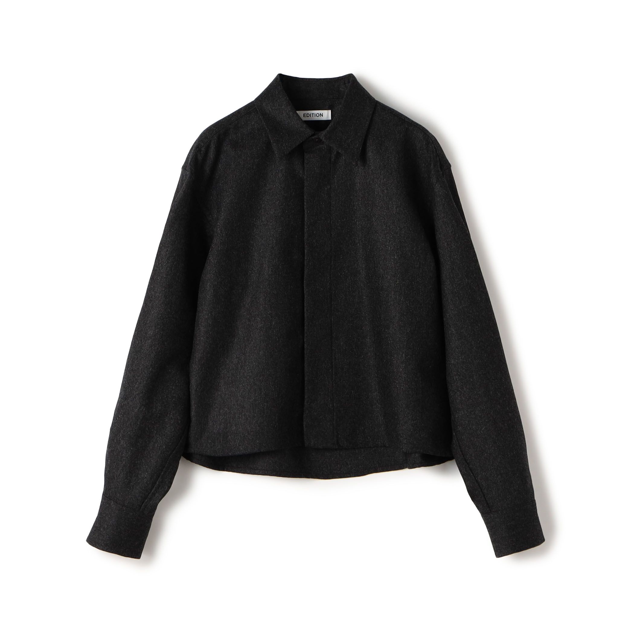 ウールメルトンポプリン クロップドシャツ