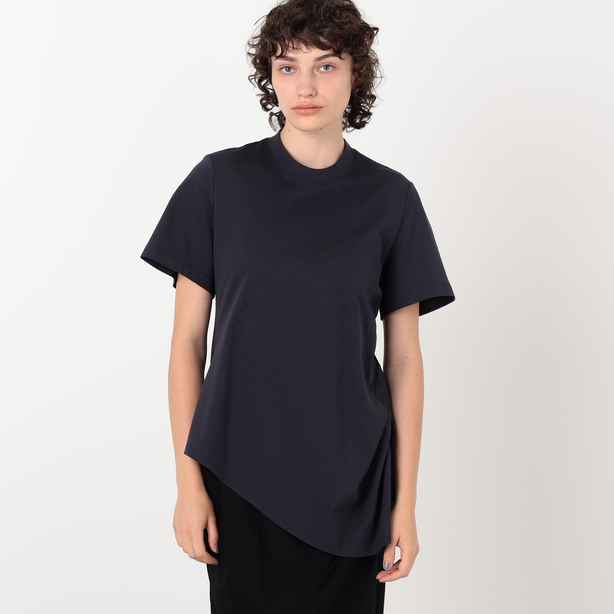 Mameページ Mame Kurogouchi Cotton Jersey Asymmetric T-Shirt アシンメトリーT