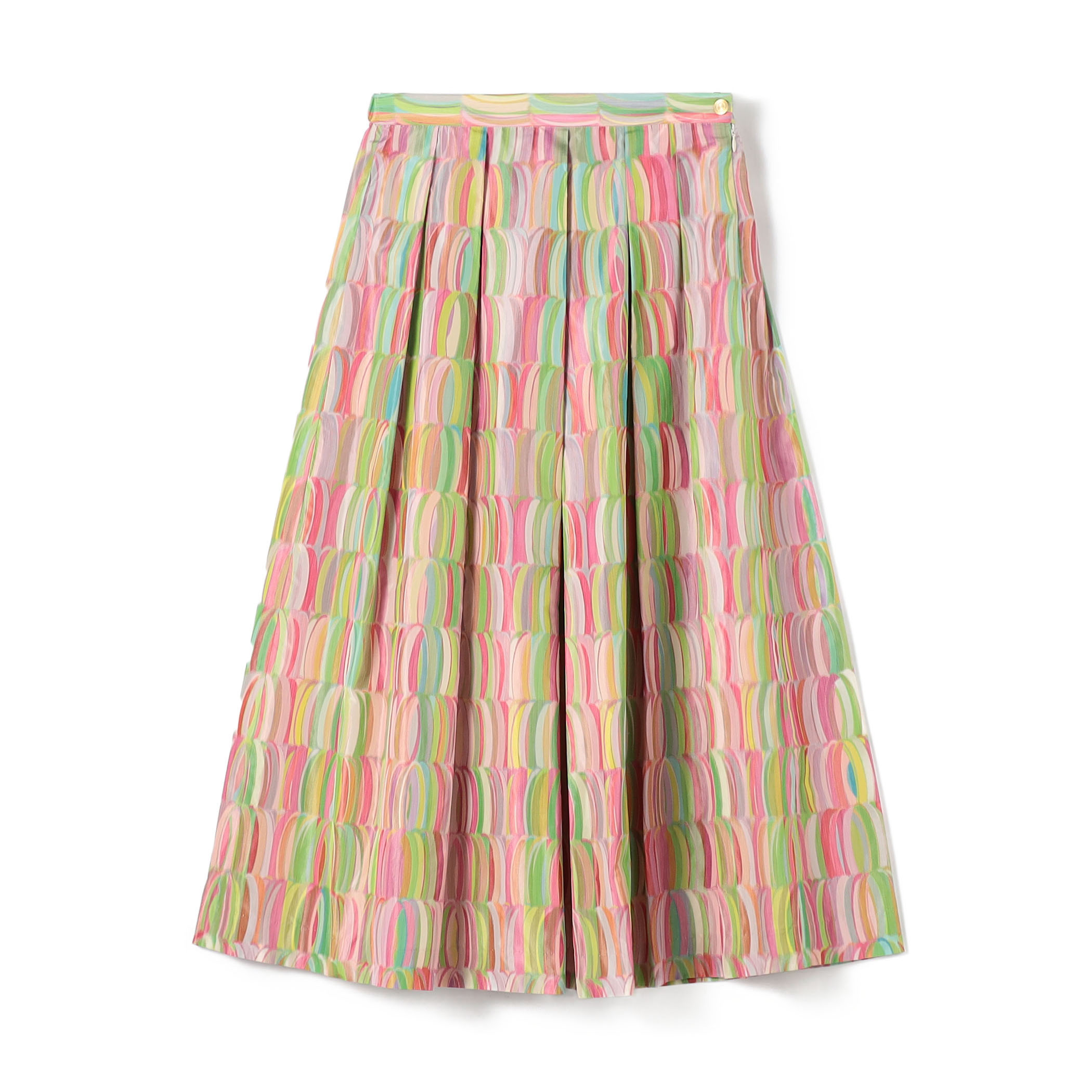 Ribbon print Tuck Swing Skirts