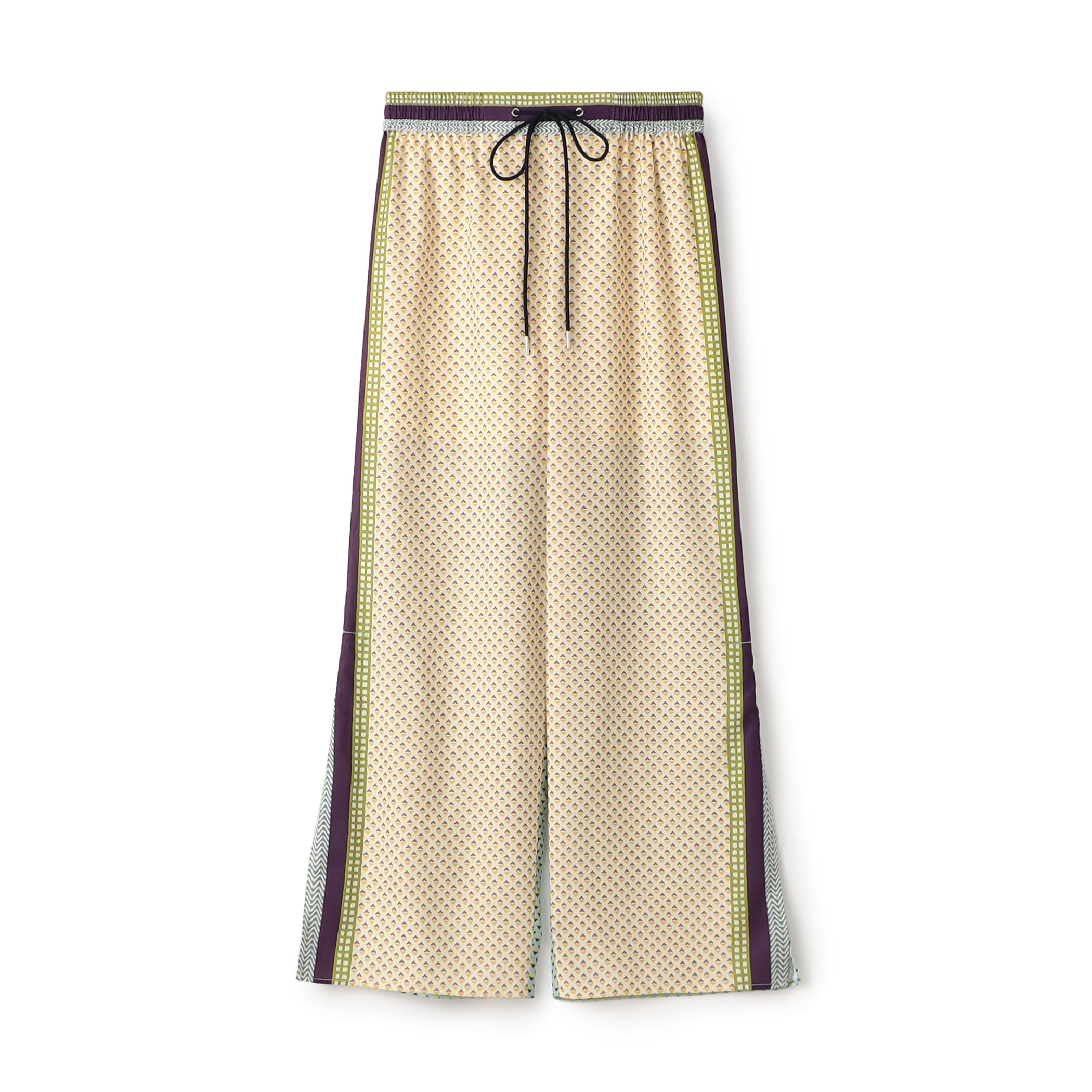 パネルプリント イージーストレートパンツ