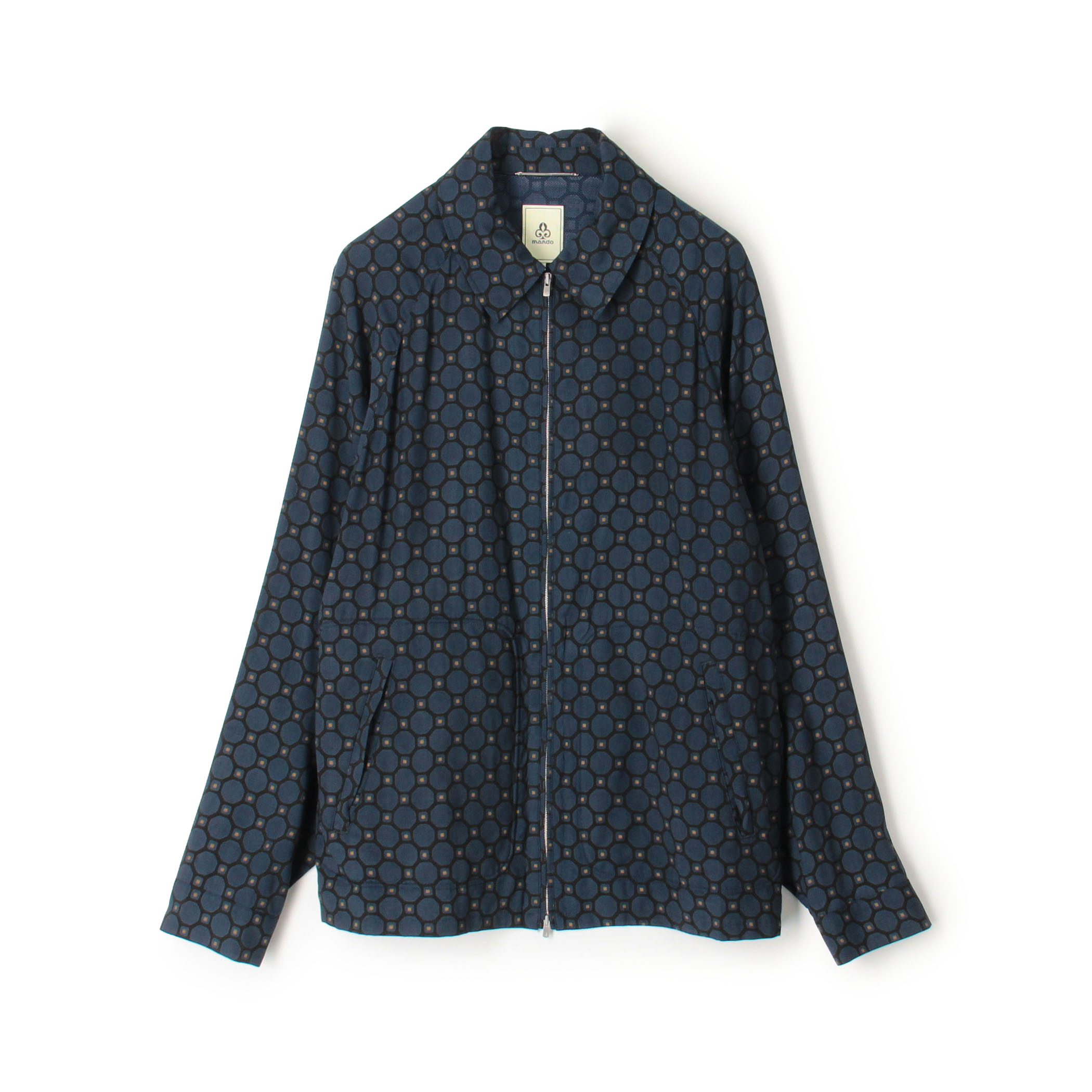 mando レーヨンプリント ジップアップブルゾン