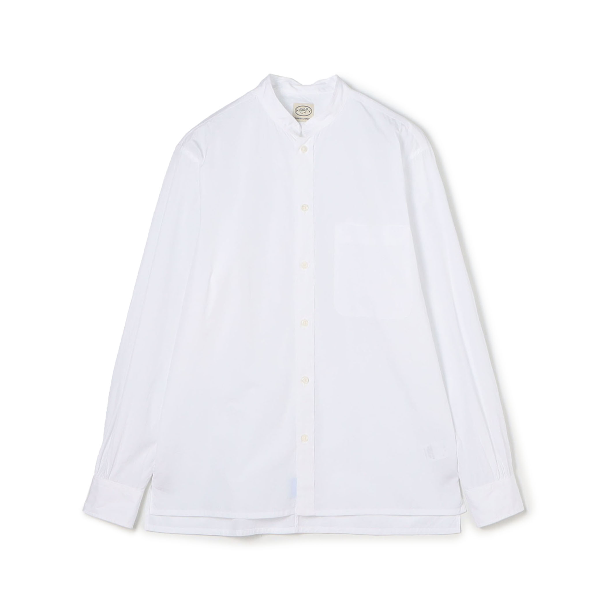 120/2コットンポプリン バンドカラーシャツ ALUMO