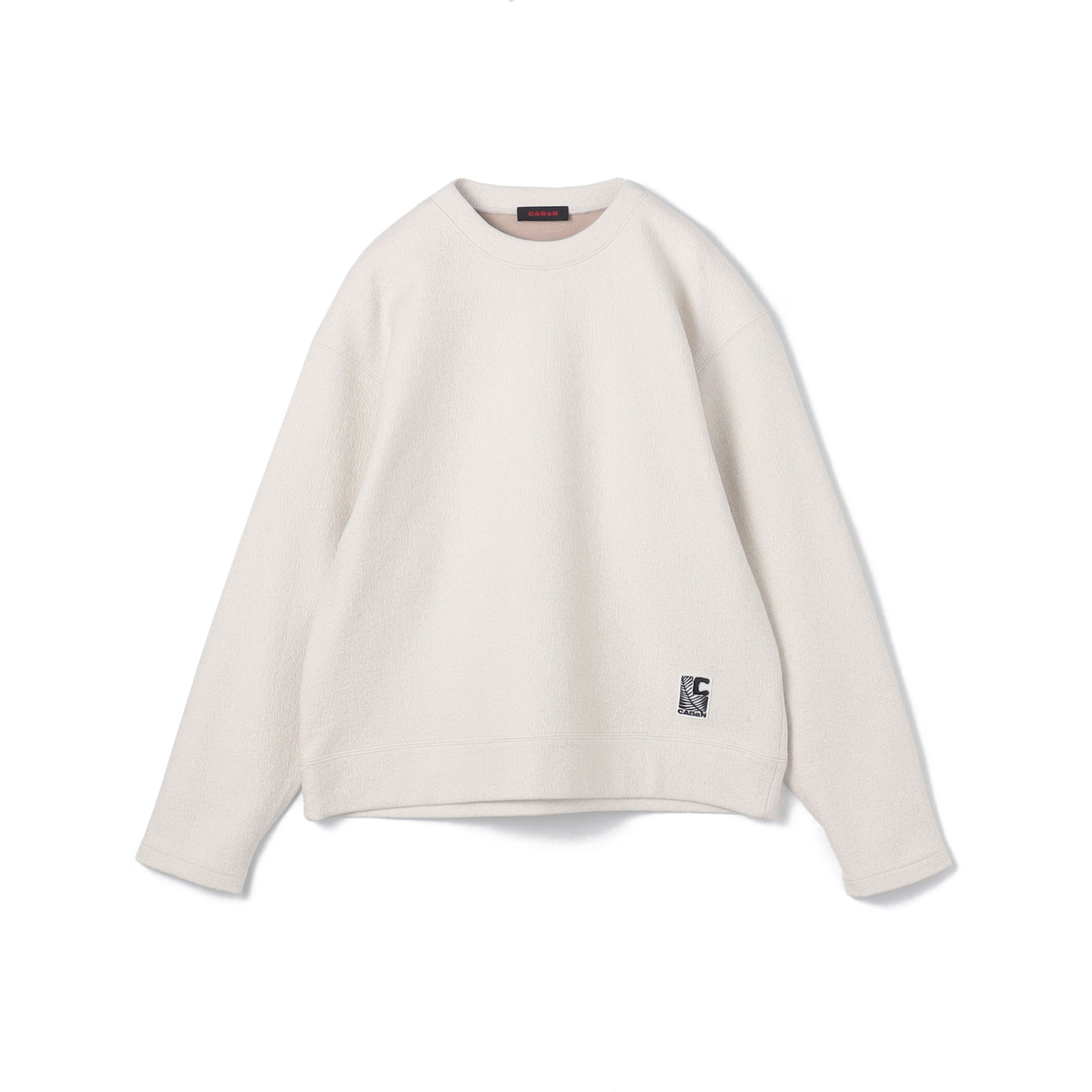 CABaN ウールコットンダブルフェイス クルーネックプルオーバー