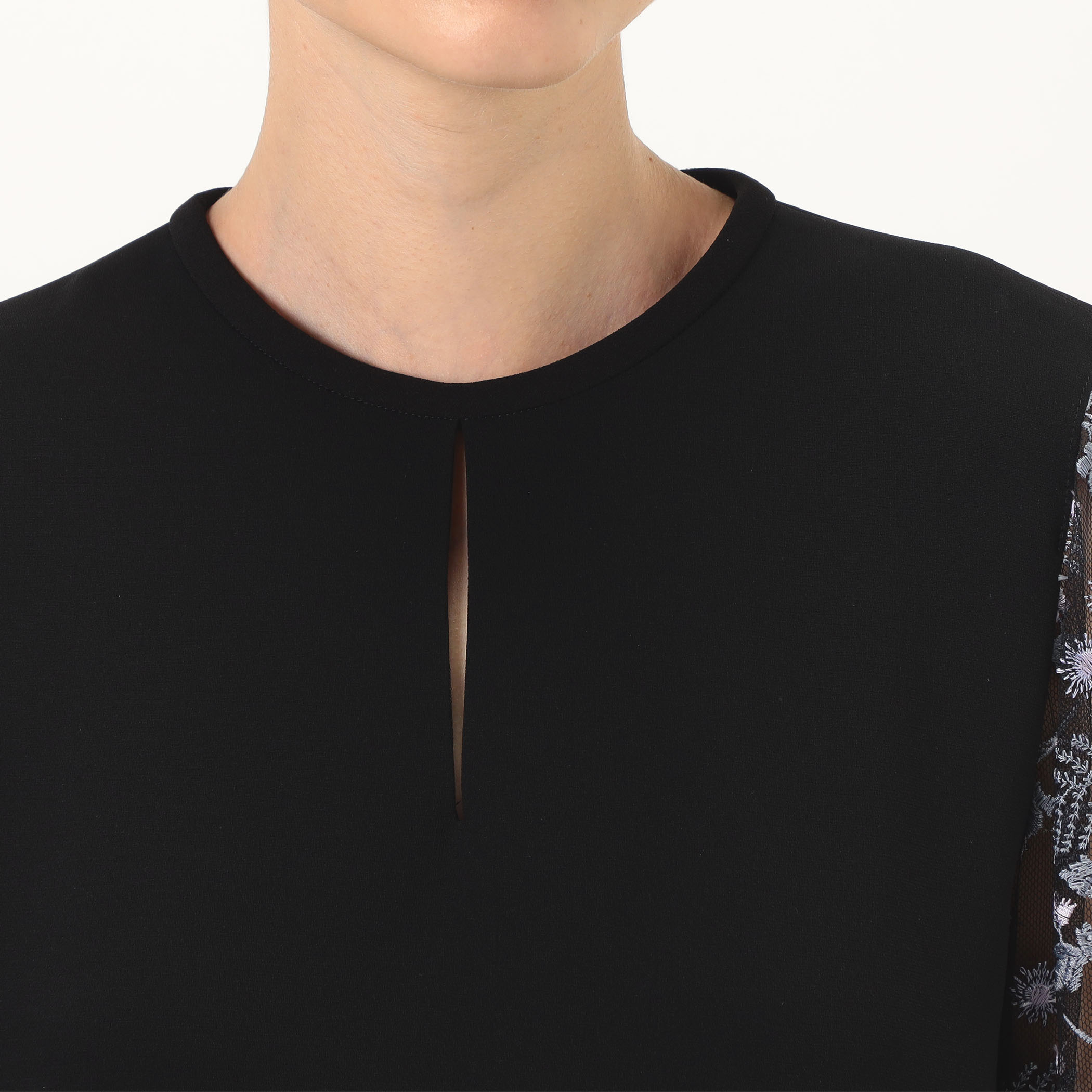 Mame Kurogouchi Tulle Lace Sleeve Classic Dress チュールレース 