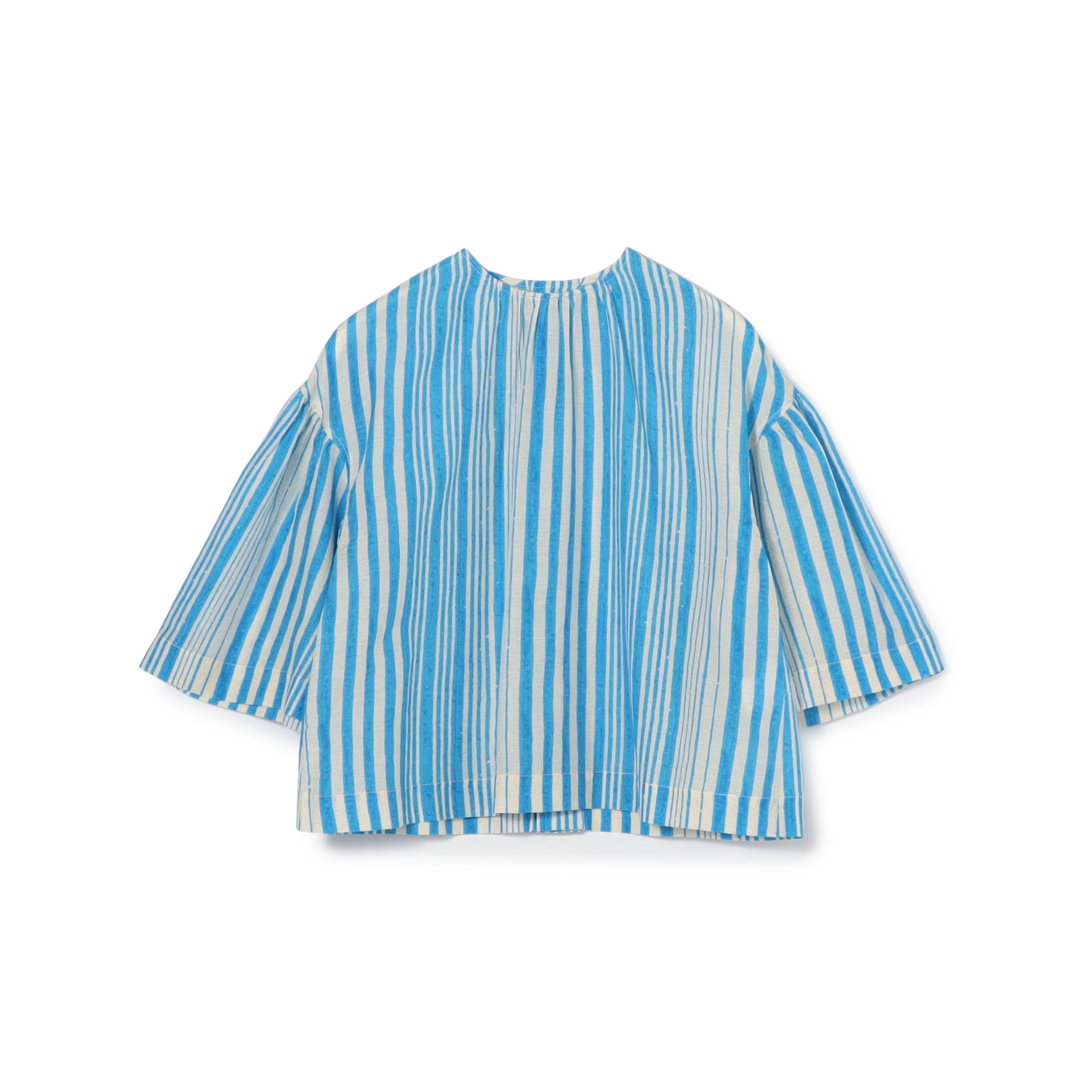 コットンシルクプリント プルオーバーブラウス