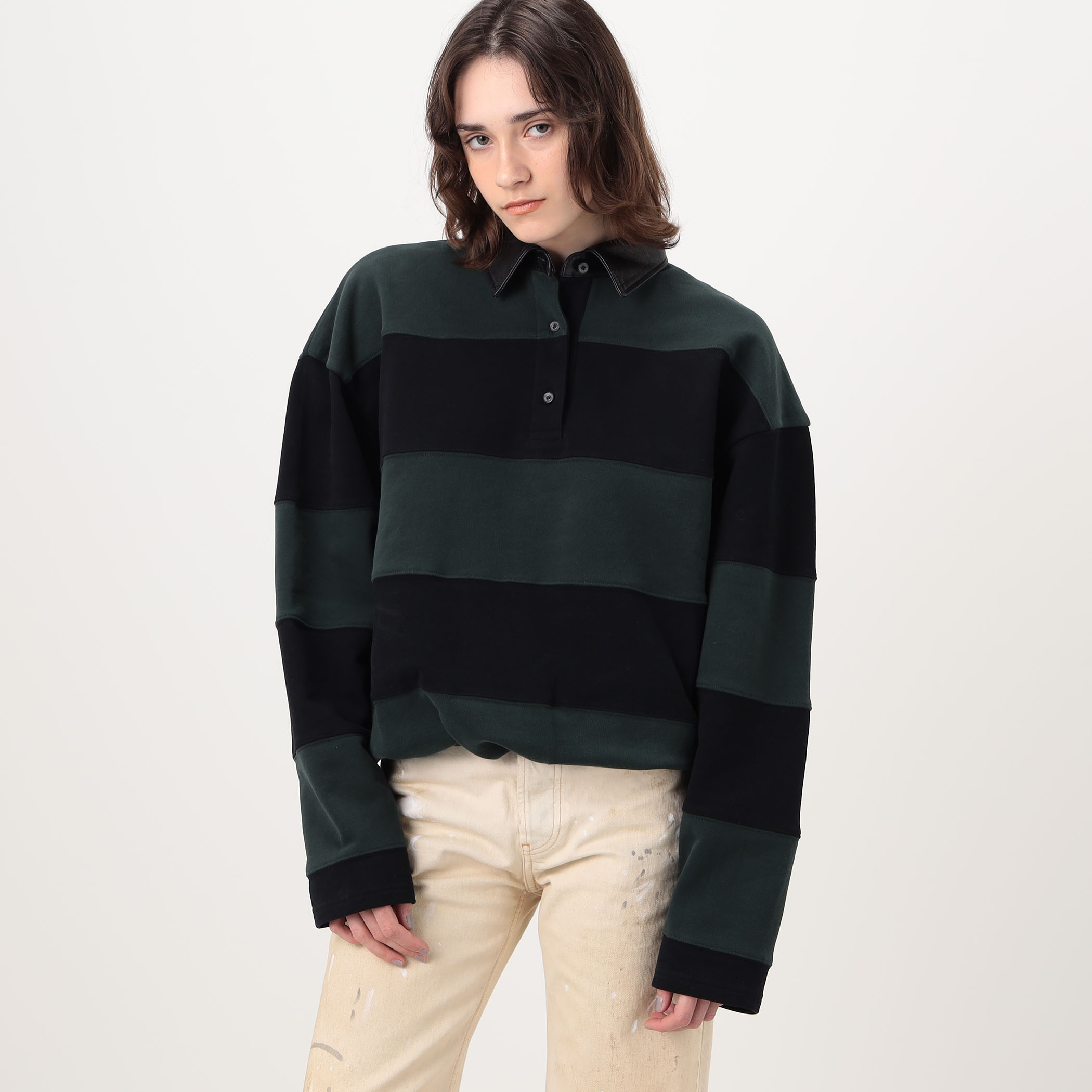 Acne Studios ボーダー ポロスウェット｜トゥモローランド 公式サイト