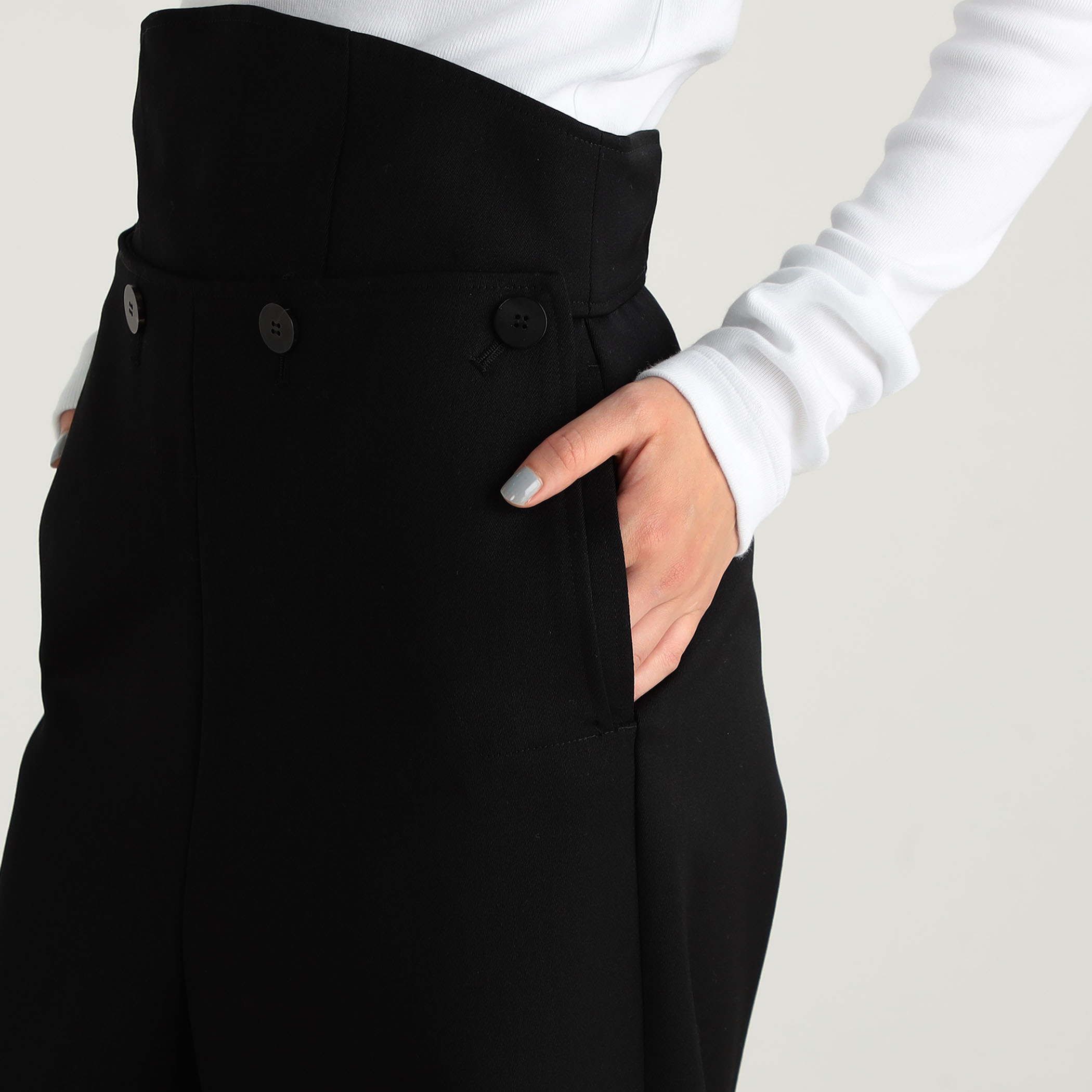 ウールサテンドロップパンツ ウールサテン ハイウエストマリンパンツ｜トゥモローランド 公式通販