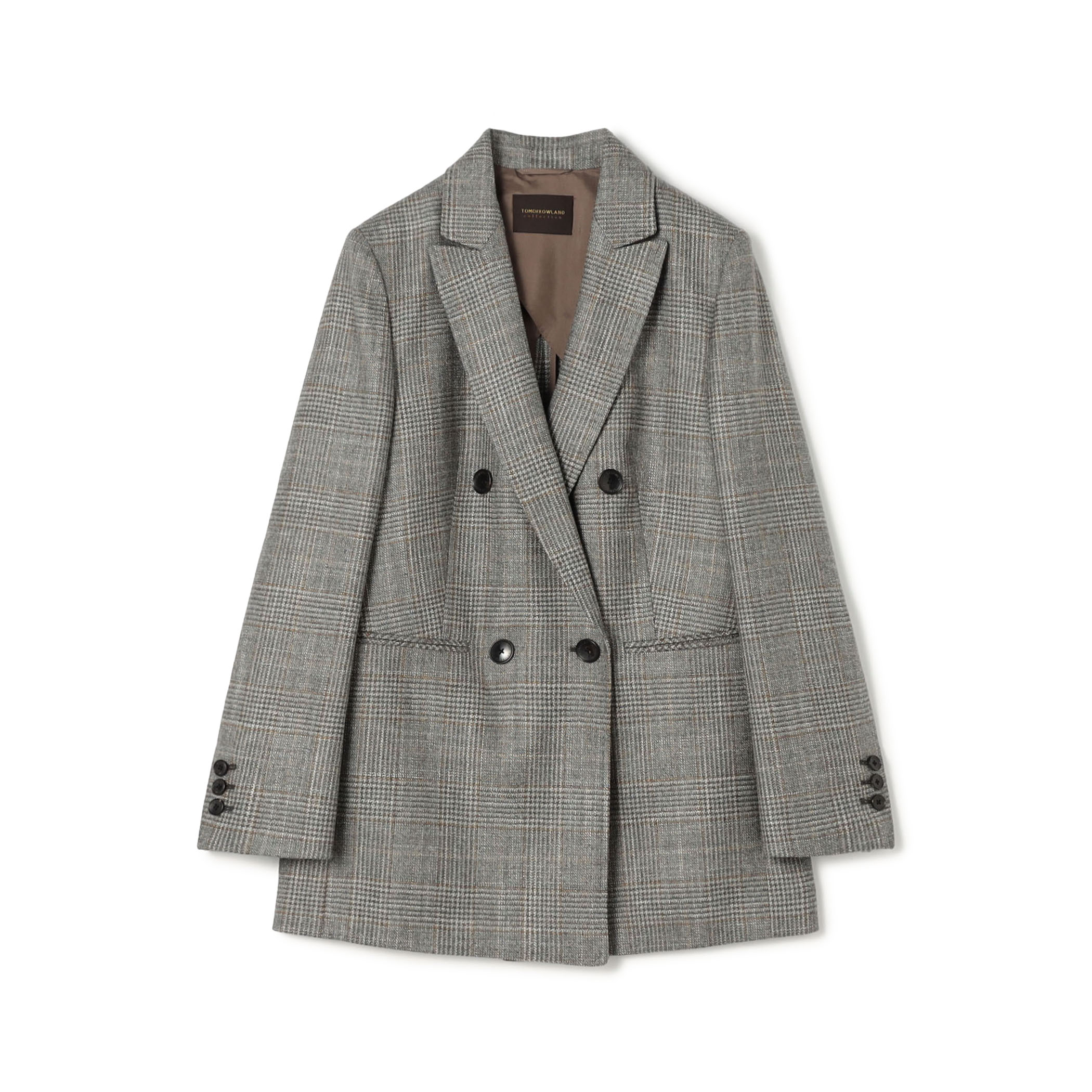 SILK AIR GLEN CHECK ダブルブレストジャケット