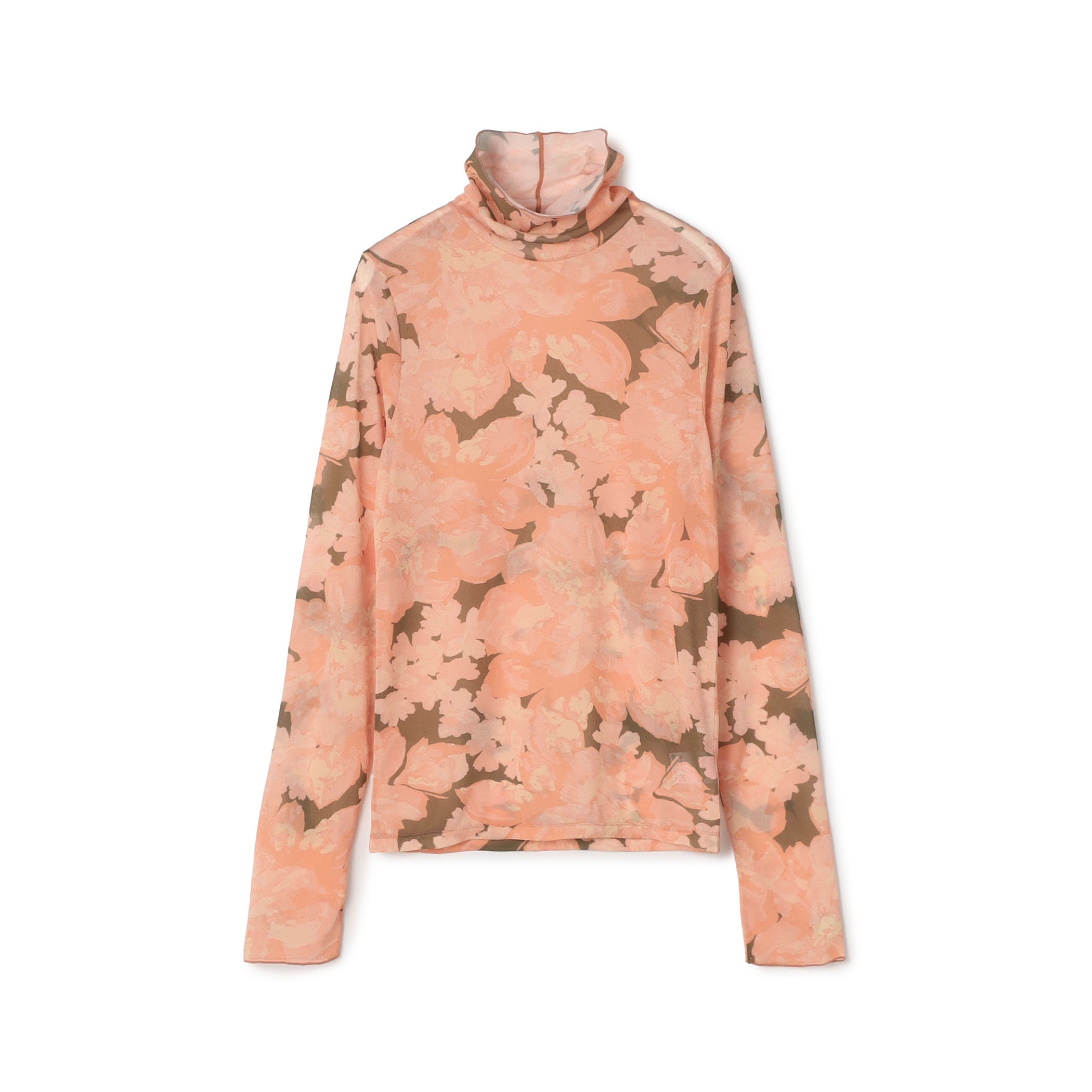 ピオニープリント タートルネックプルオーバー