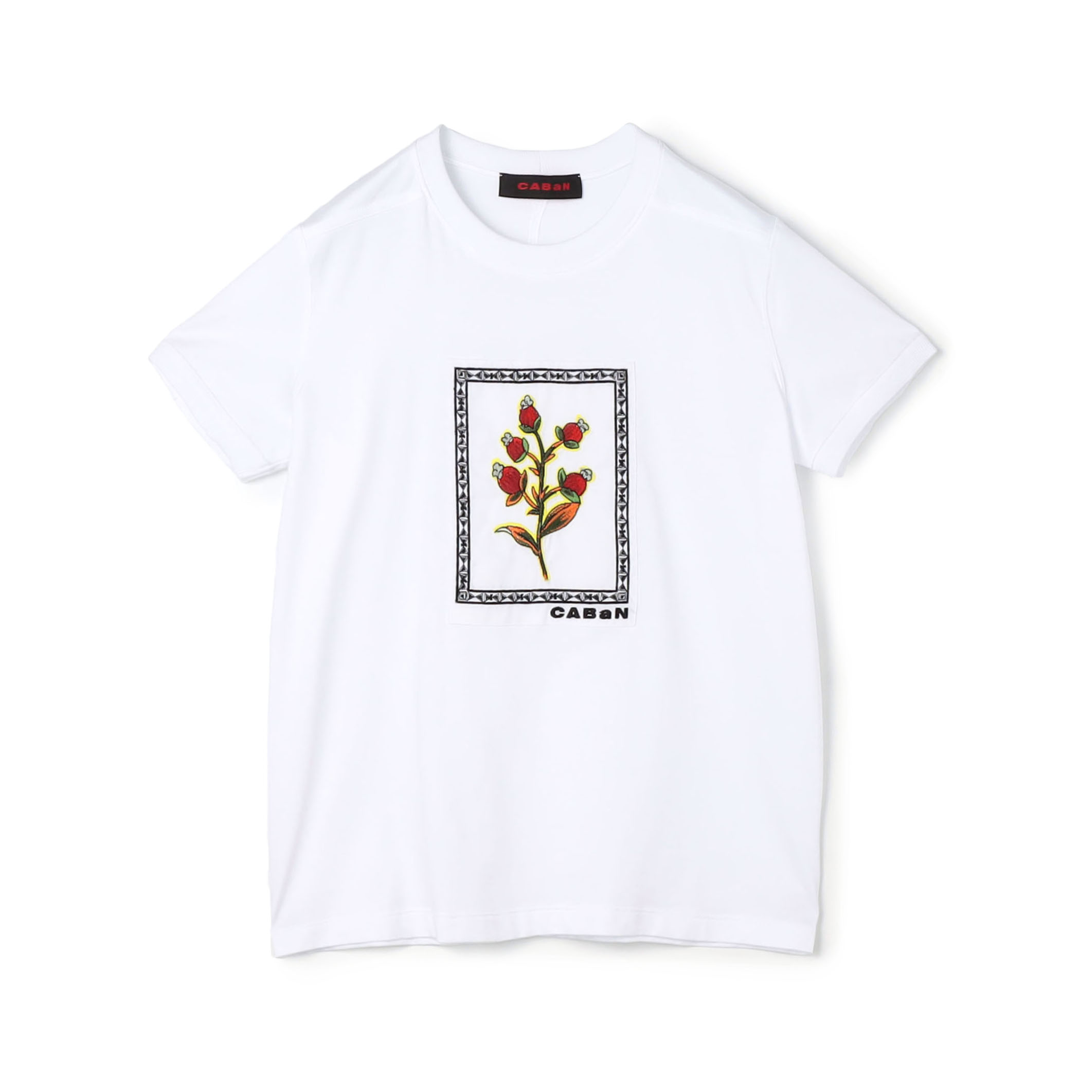 スビンコットン ビンテージフラワーエンブロイダリーTシャツ