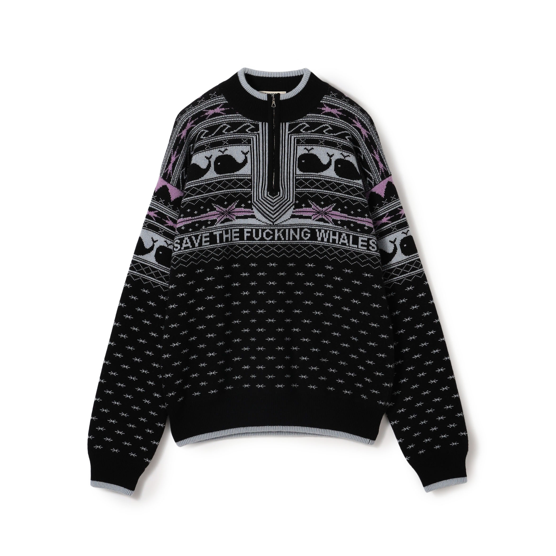PHIPPS SAVE THE WHALES SWEATER ハーフジッププルオーバー