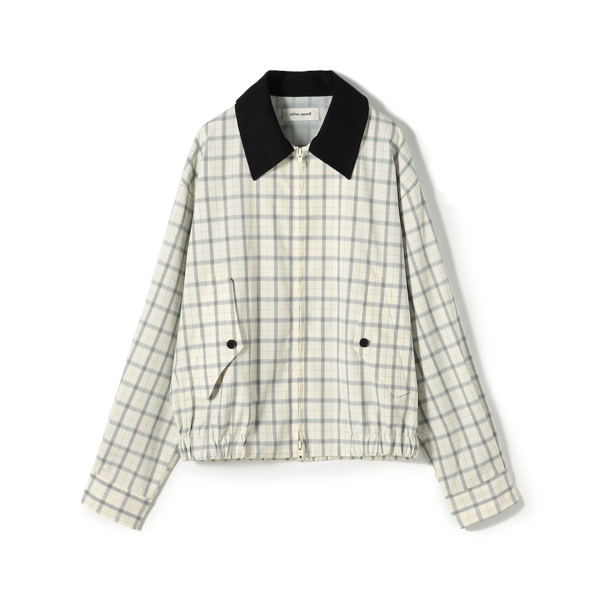 edition pourell Super 120'sトロチェック コットンカラーブルゾン