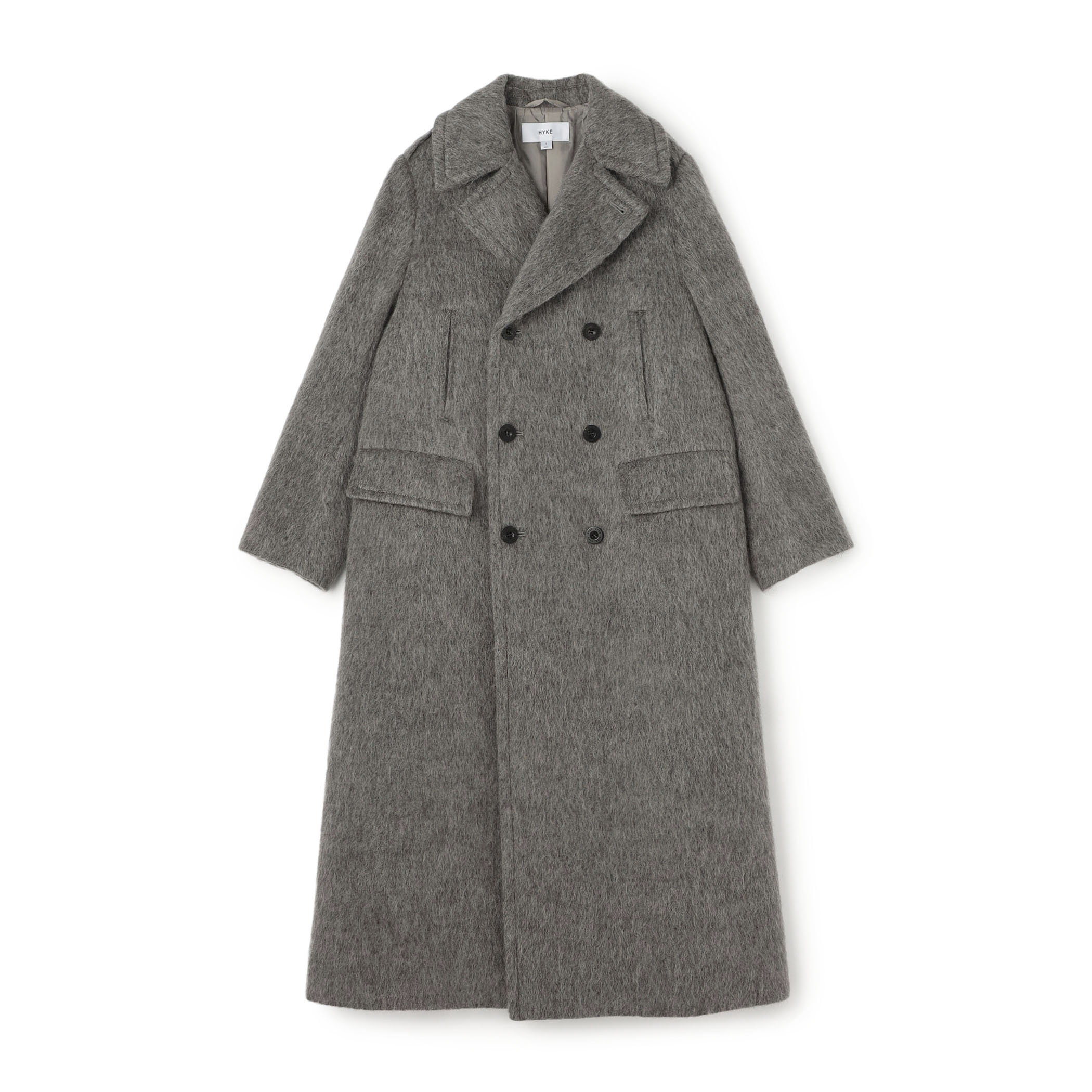 HYKE SHAGGY DOUBLE BREASTED COAT ダブルブレスト ロングコート