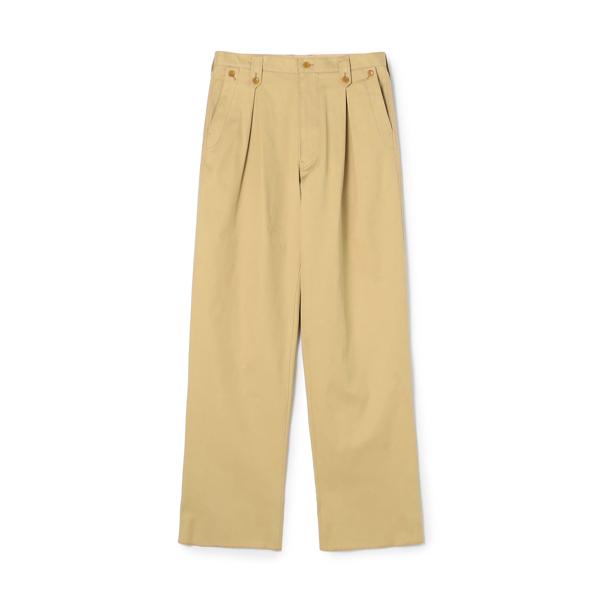 60/2コットンギャバジン 1タックペグトップパンツ