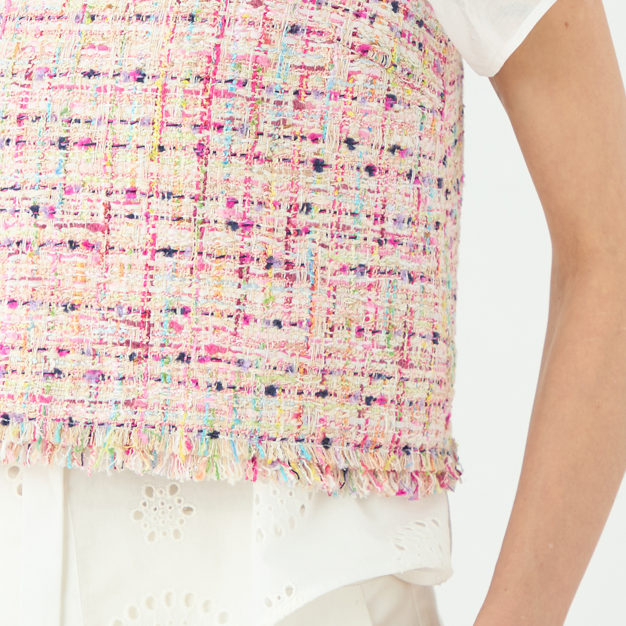 コロレファンシーツイード スクエアネックトップス｜トゥモローランド