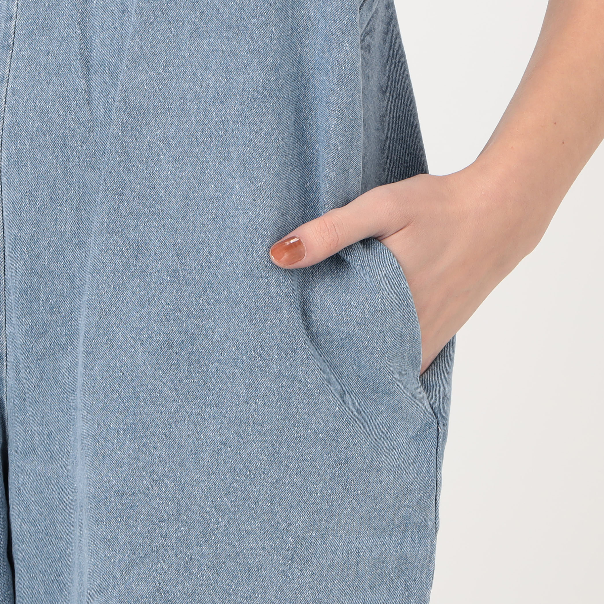 BASERANGE YUMI JUMPSUIT コットンシルクデニム ジャンプスーツ