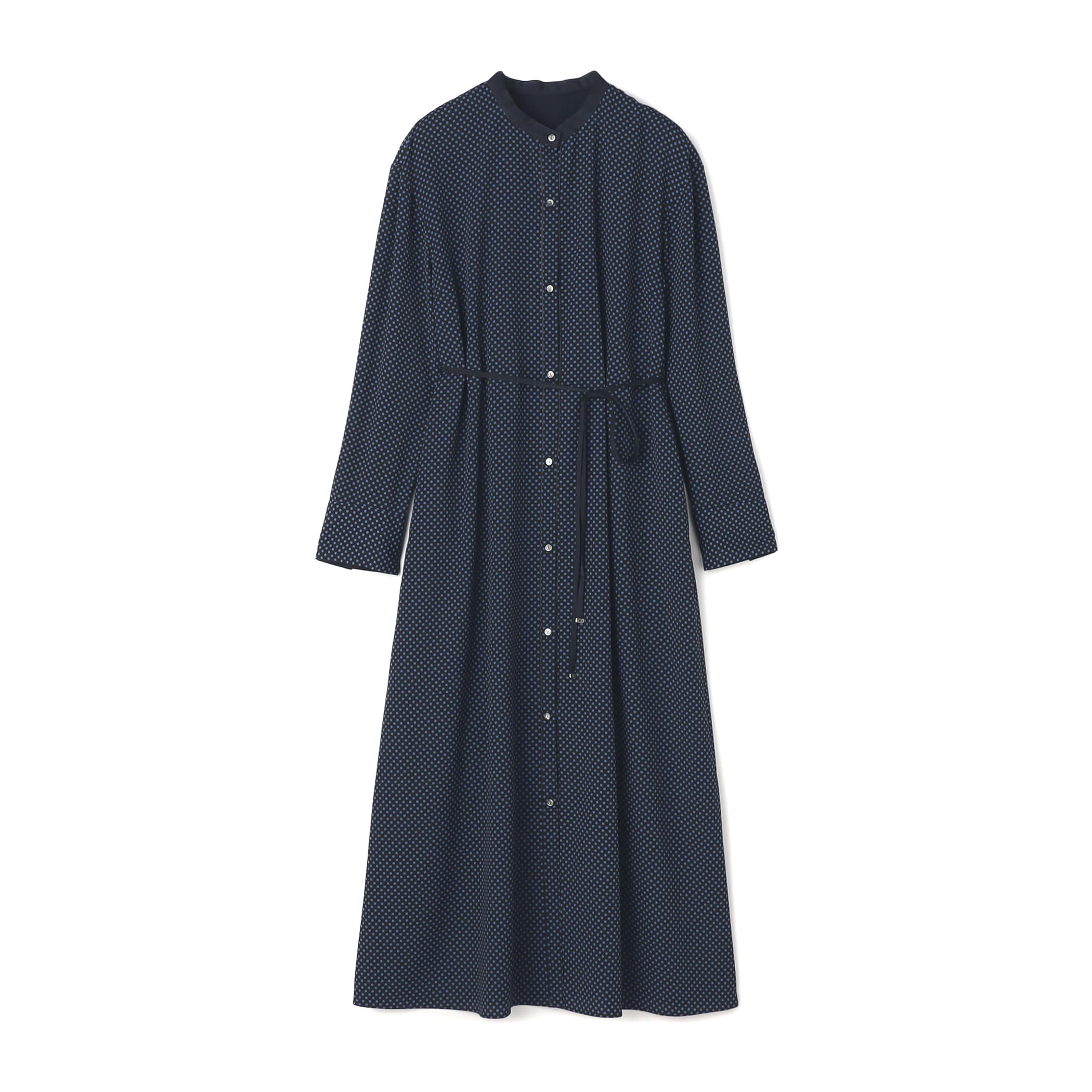 ドットプリント ロングシャツワンピース