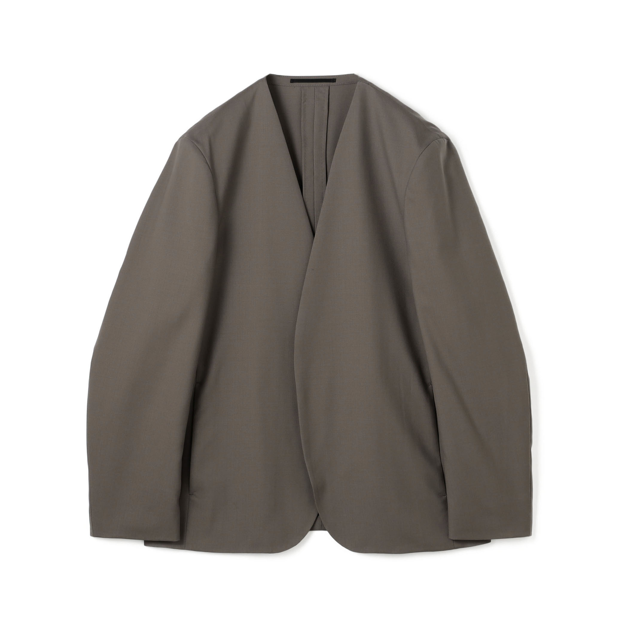 Super120's ウォッシャブルウール ノーカラージャケット