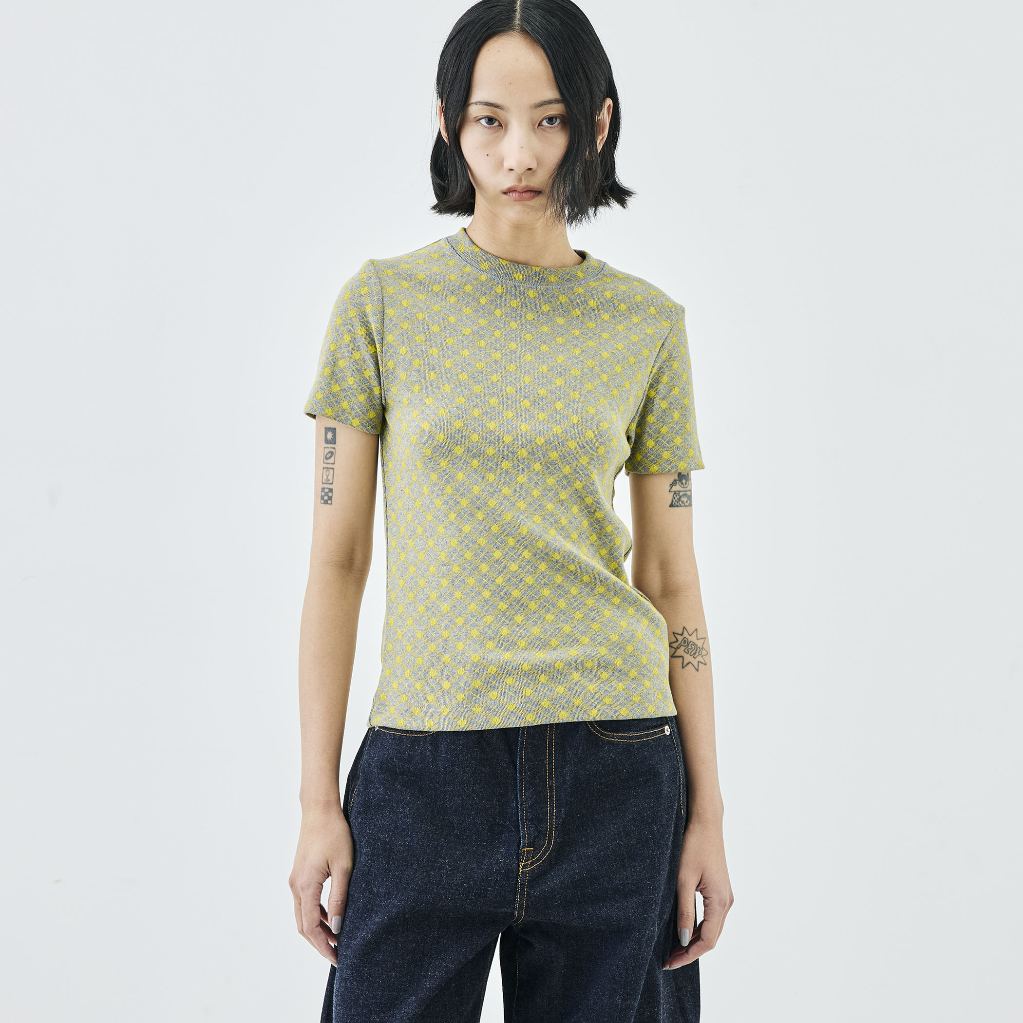 【Edition】25AW 34-03-54-03016 コットンモダールフライス フラワープリント半袖Tシャツ コットンモダールフライス フラワープリント Tシャツ